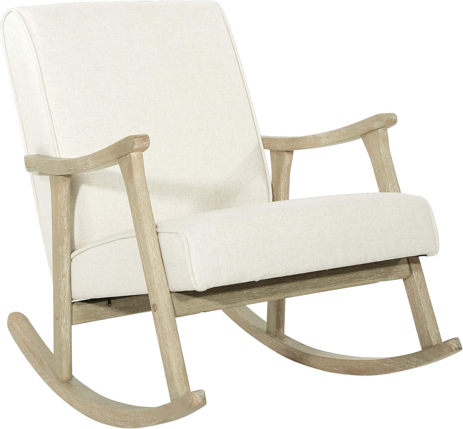 Mid-Century Modern Gainsborough Rocker in Off-White Linen