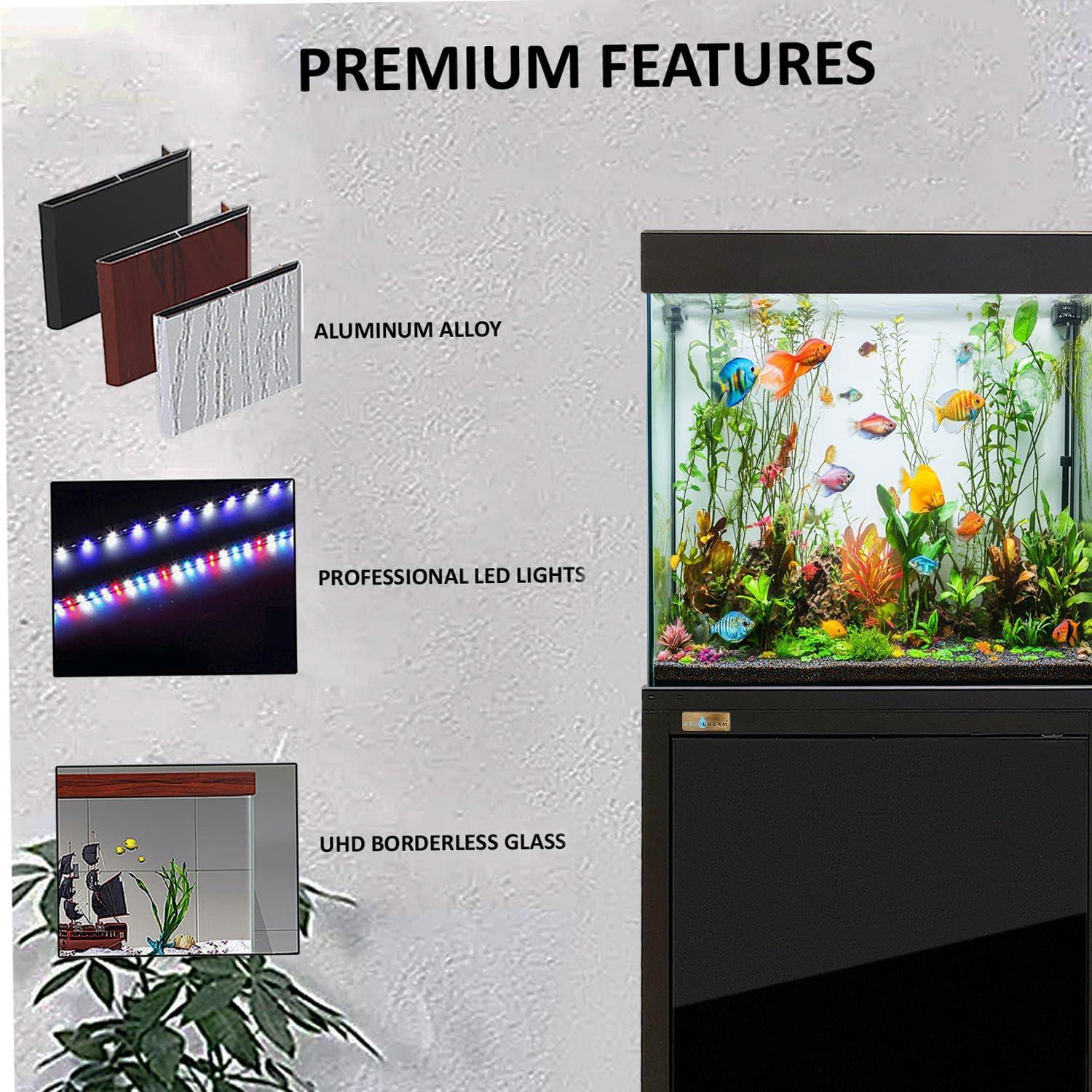 Aqua Dream 40 Gallon Tempered Glass All-in-one Aquarium Black