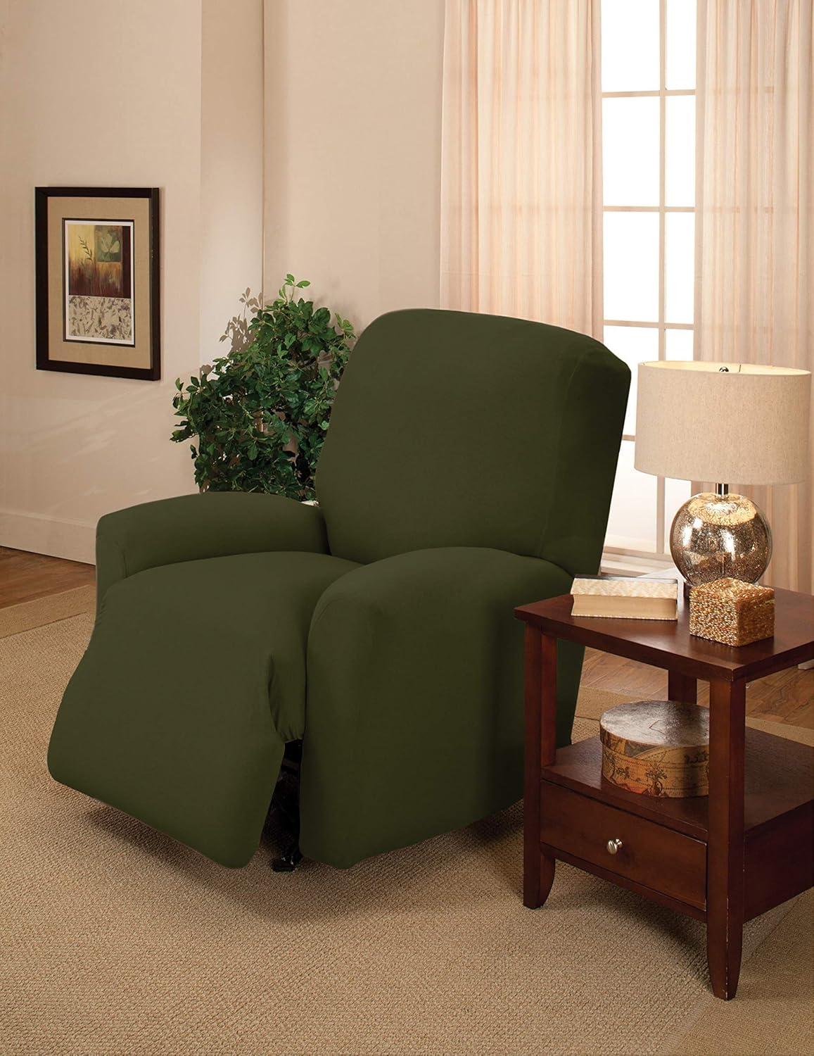 Forest Green Stretch Jersey Large Recliner Slipcover