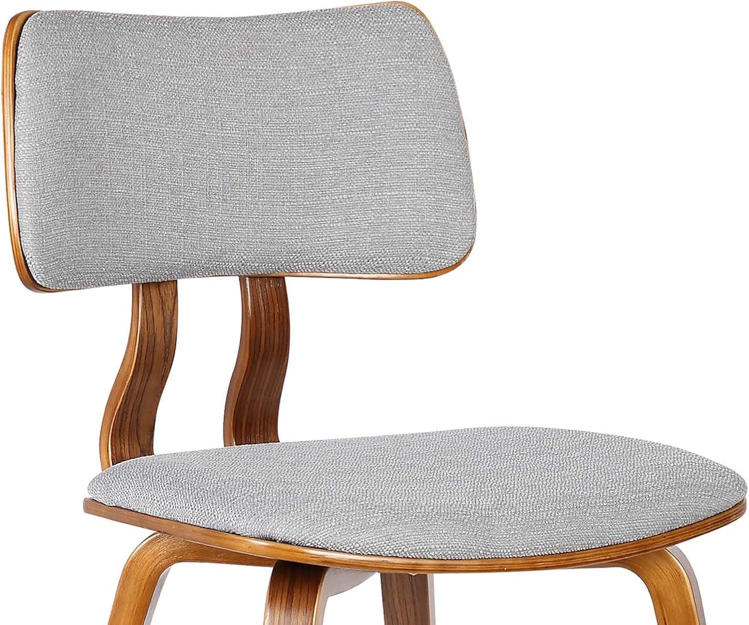 18 x 43 x 18 in. Jaguar Mid-Century Dining Chair, Walnut Wood & Gray Fabric