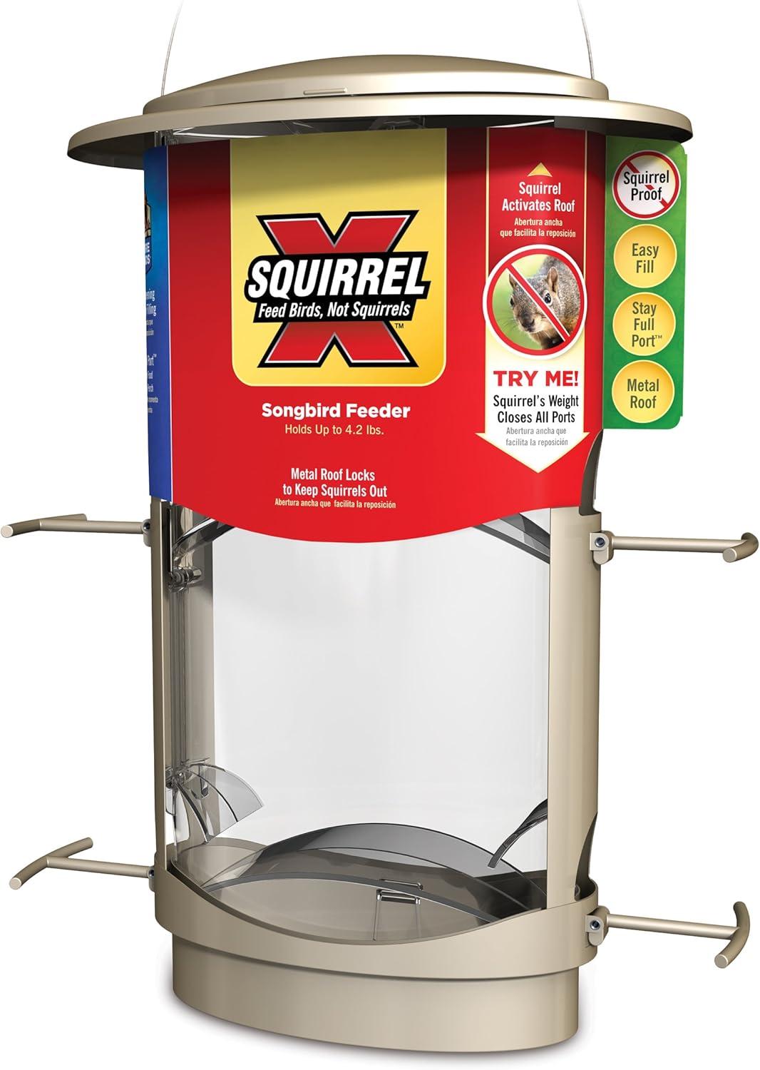 Squirrel-X 11 Gray-Colored X-1 Squirrel-Proof 4.2 Pounds Capacity Bird Feeder