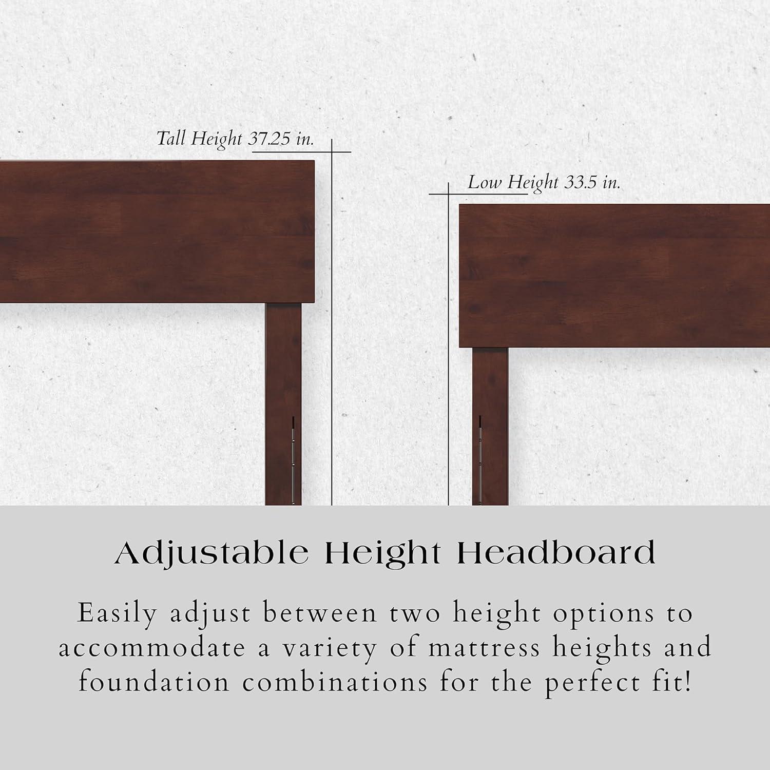 AFI Aria Queen Modern Solid Wood Low Profile Platform Bed, Walnut