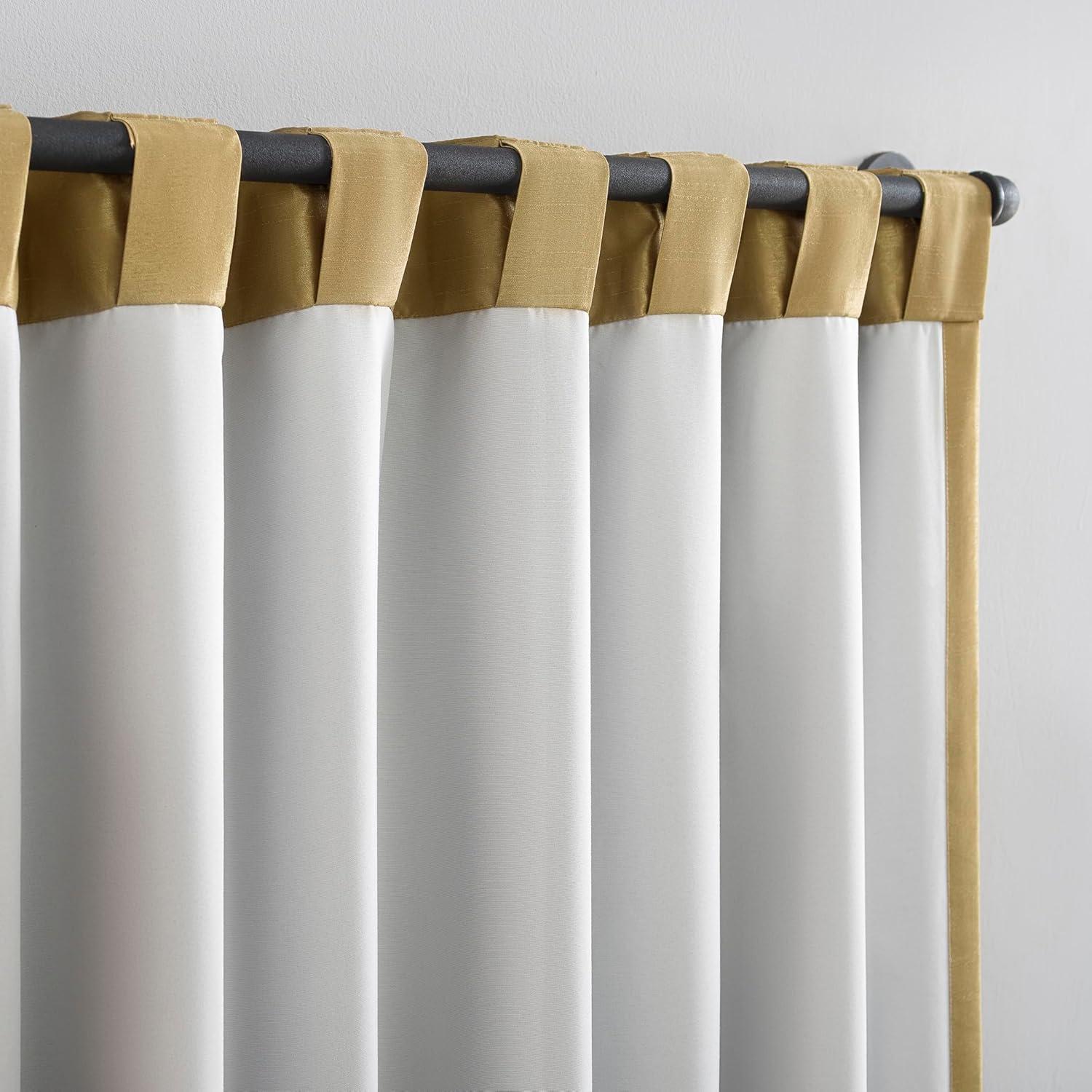 Faux Dupioni Silk Thermal Extreme 100% Blackout Back Tab Curtain Panel