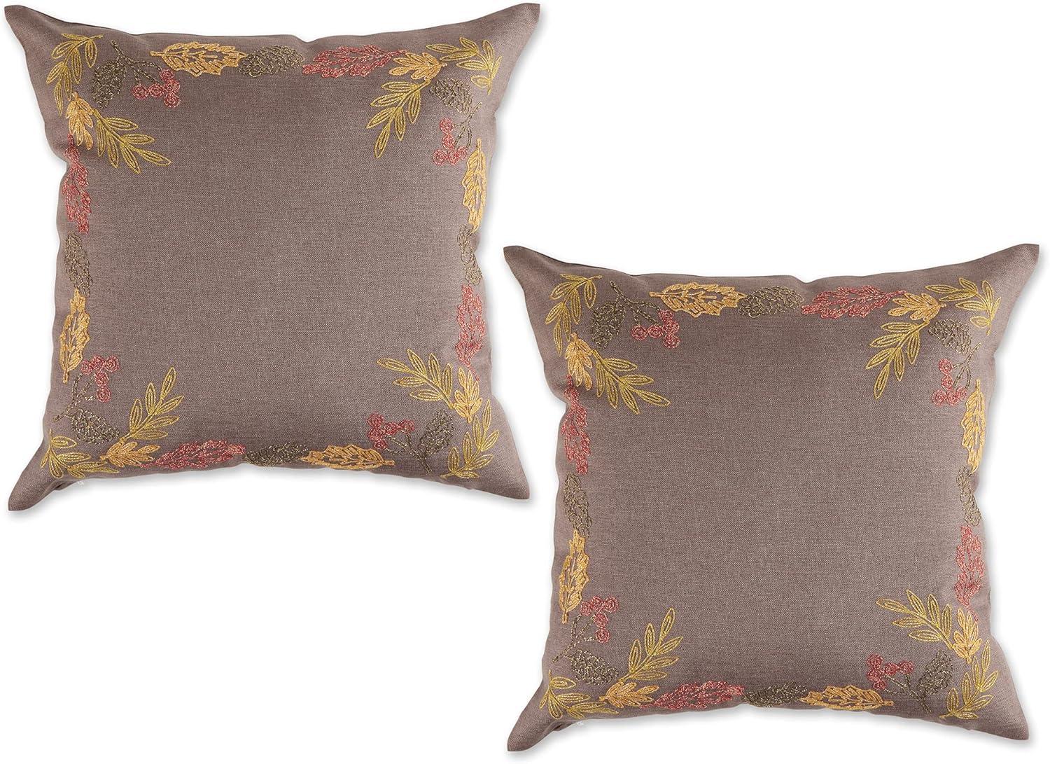 Embroidered Reversible Pillow Cover