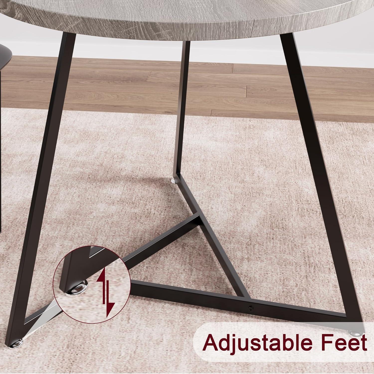 17 Stories Dining Table Set For 2, Round Kitchen Table And Upholstered Chairs For 2, 3 Piece Dining Room Table Set