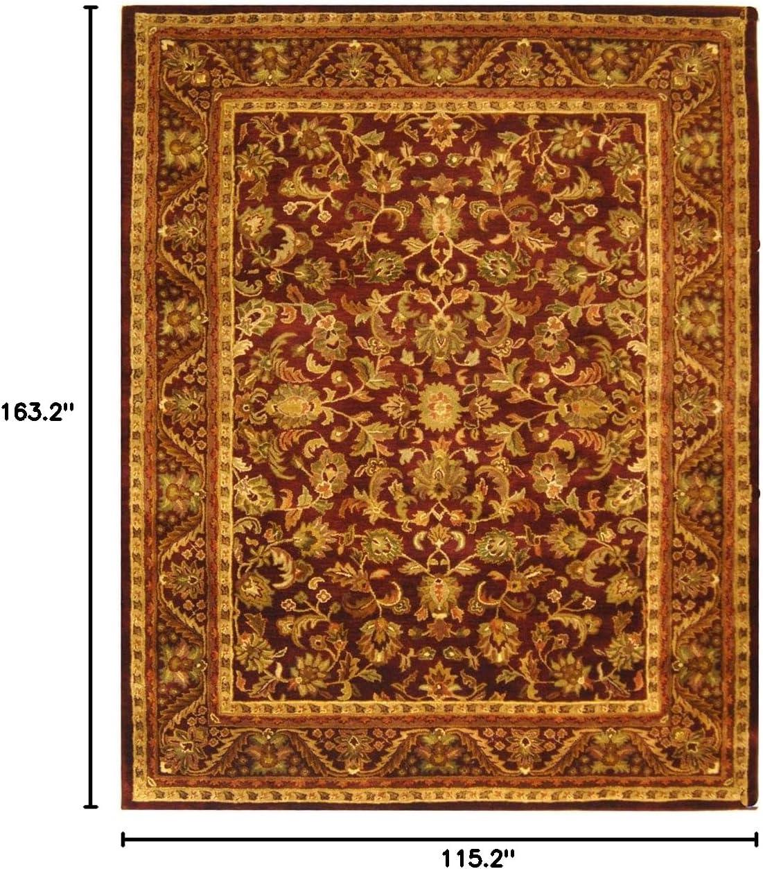 SAFAVIEH Antiquity Carmella Floral Bordered Wool Area Rug, Wine/Gold, 9'6" x 13'6"