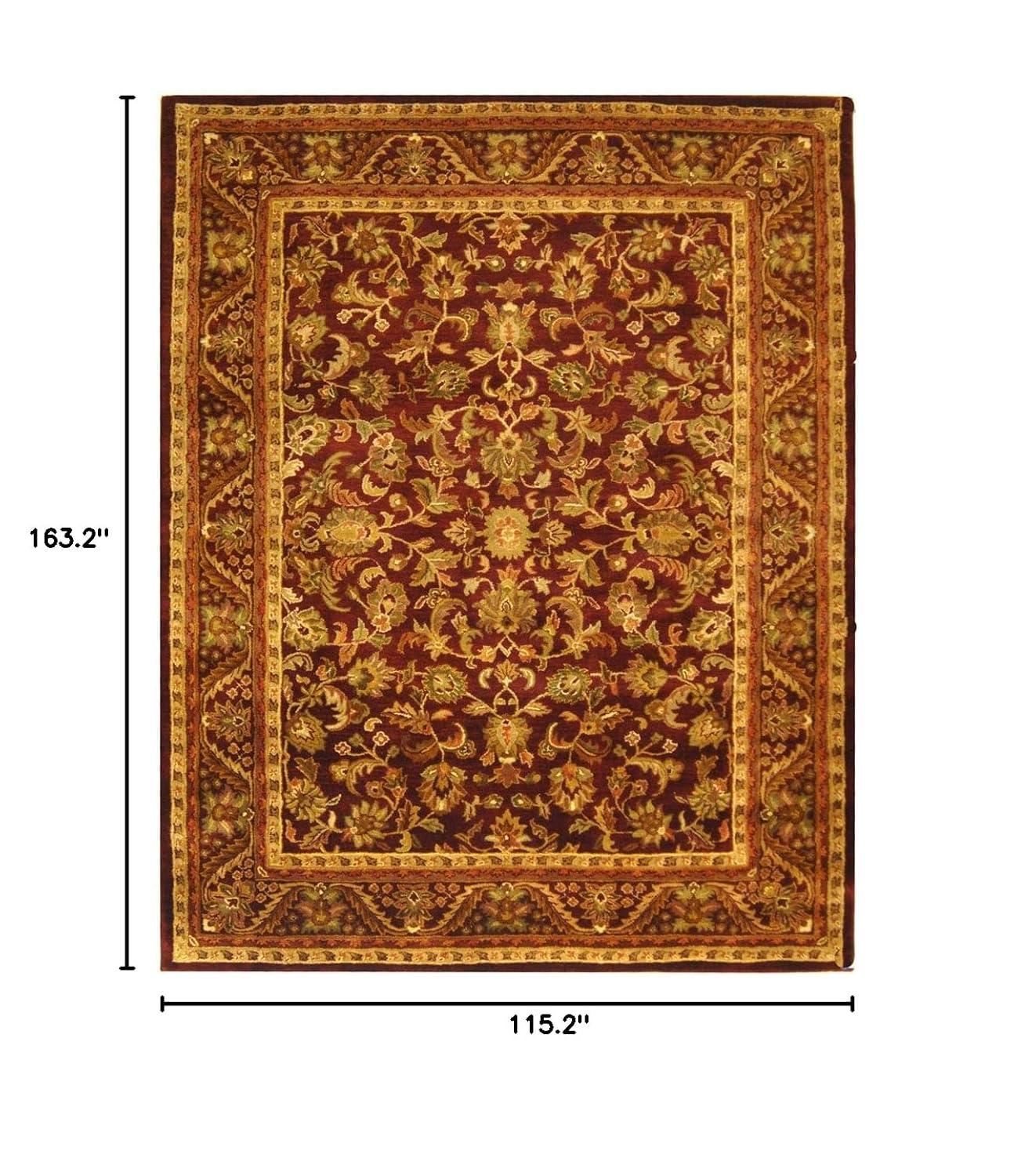 SAFAVIEH Antiquity Carmella Floral Bordered Wool Area Rug, Wine/Gold, 9'6" x 13'6"
