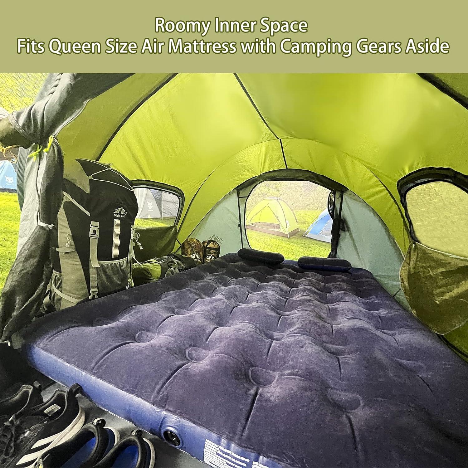 Green Pop-Up Dome Camping Tent for 2 Persons with Porch