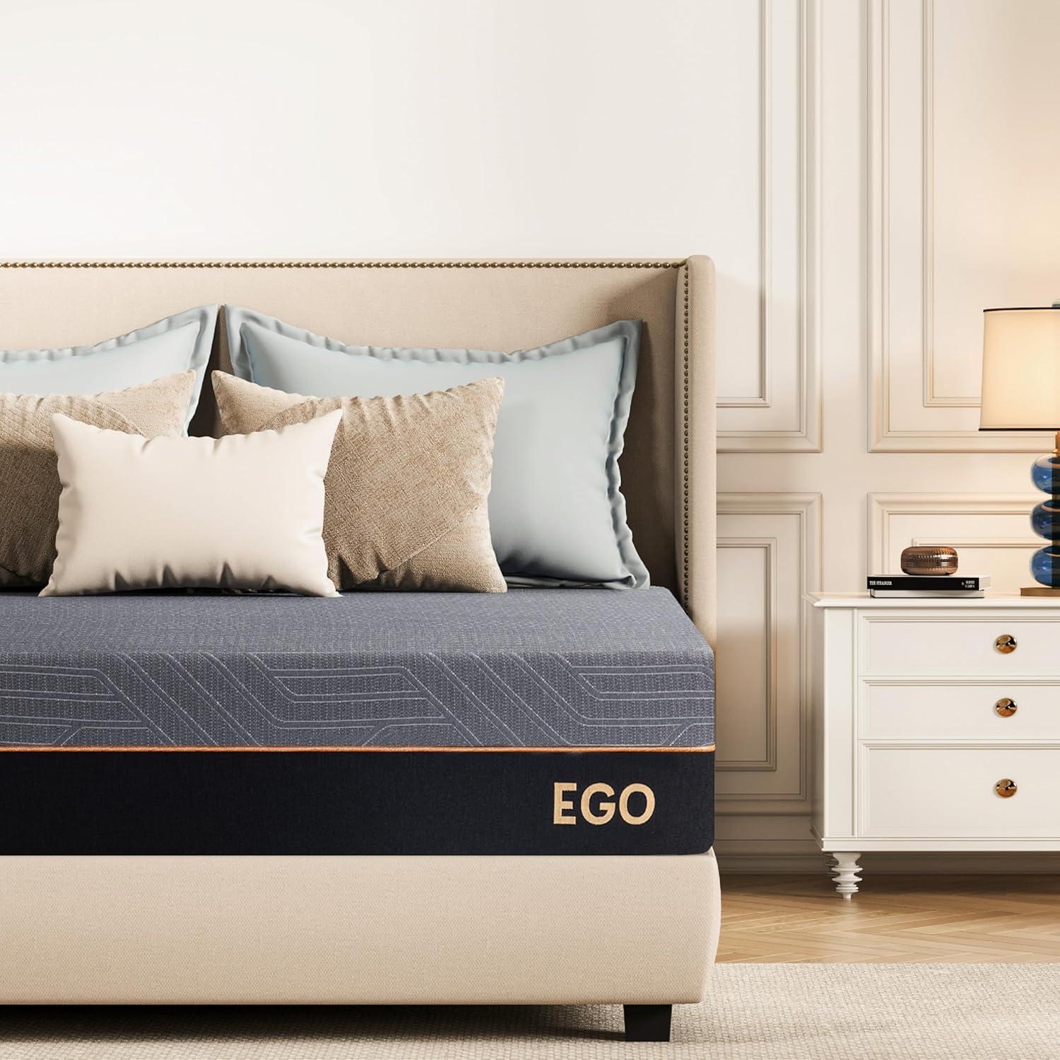 EGOHOME 12 Inch Twin XL Memory Foam Mattress for Back Pain, Cooling Copper Gel Bed in a Box, Foam Made in USA, CertiPUR-US Certified, Therapeutic Medium Firm, Daybed 38x80x12 Black