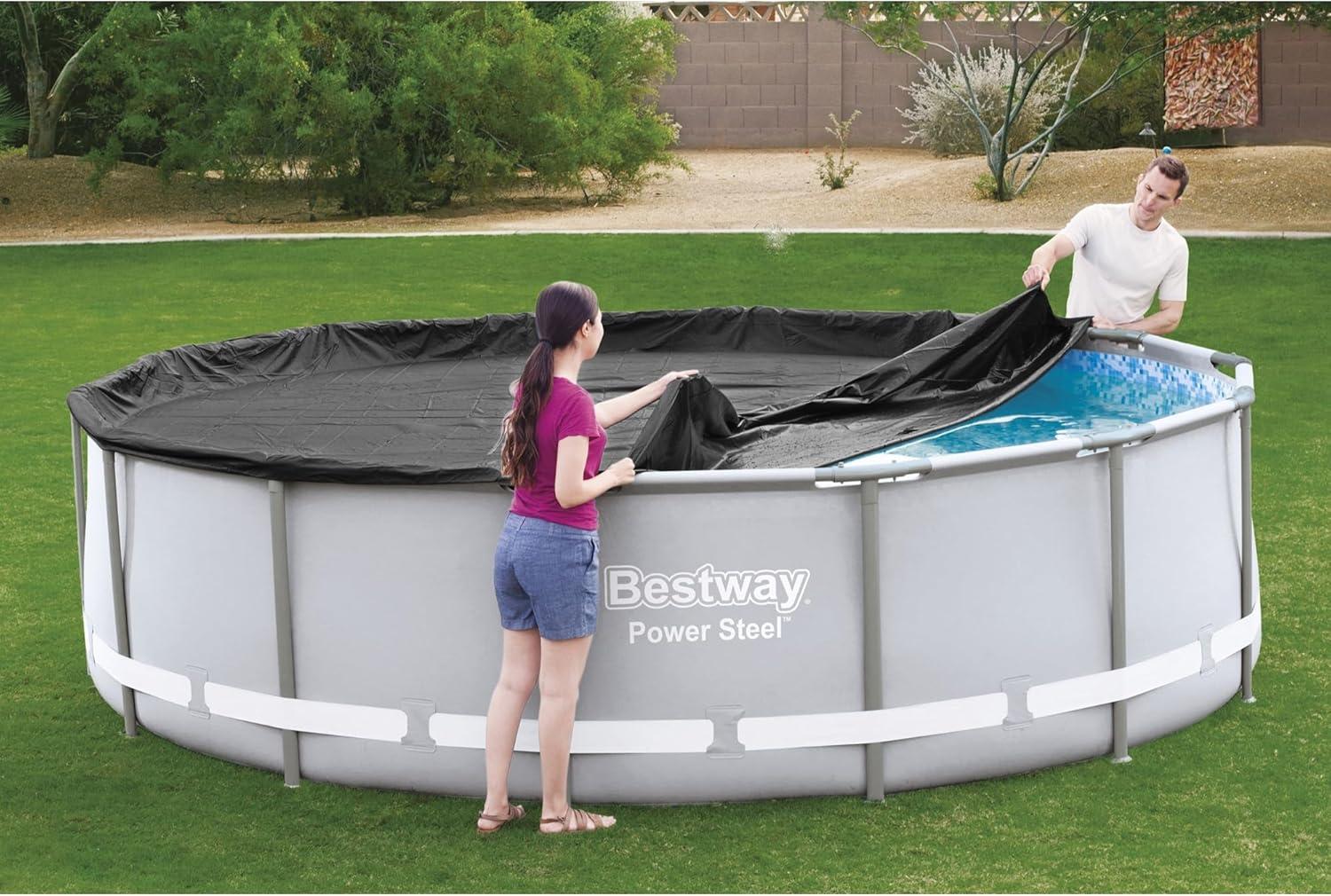 Bestway Bestway Flowclear Round 14' Pool Cover for Above Ground Frame Pools (Cover Only)