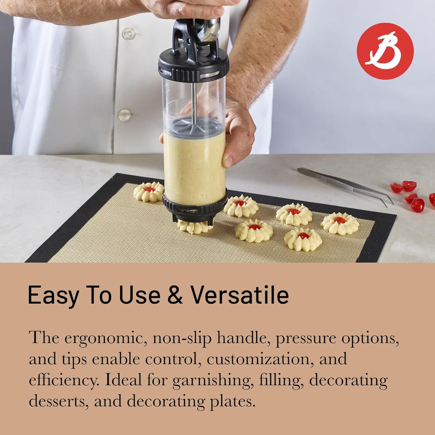 Ergonomic Stainless Steel Pastry Press with 13 Discs