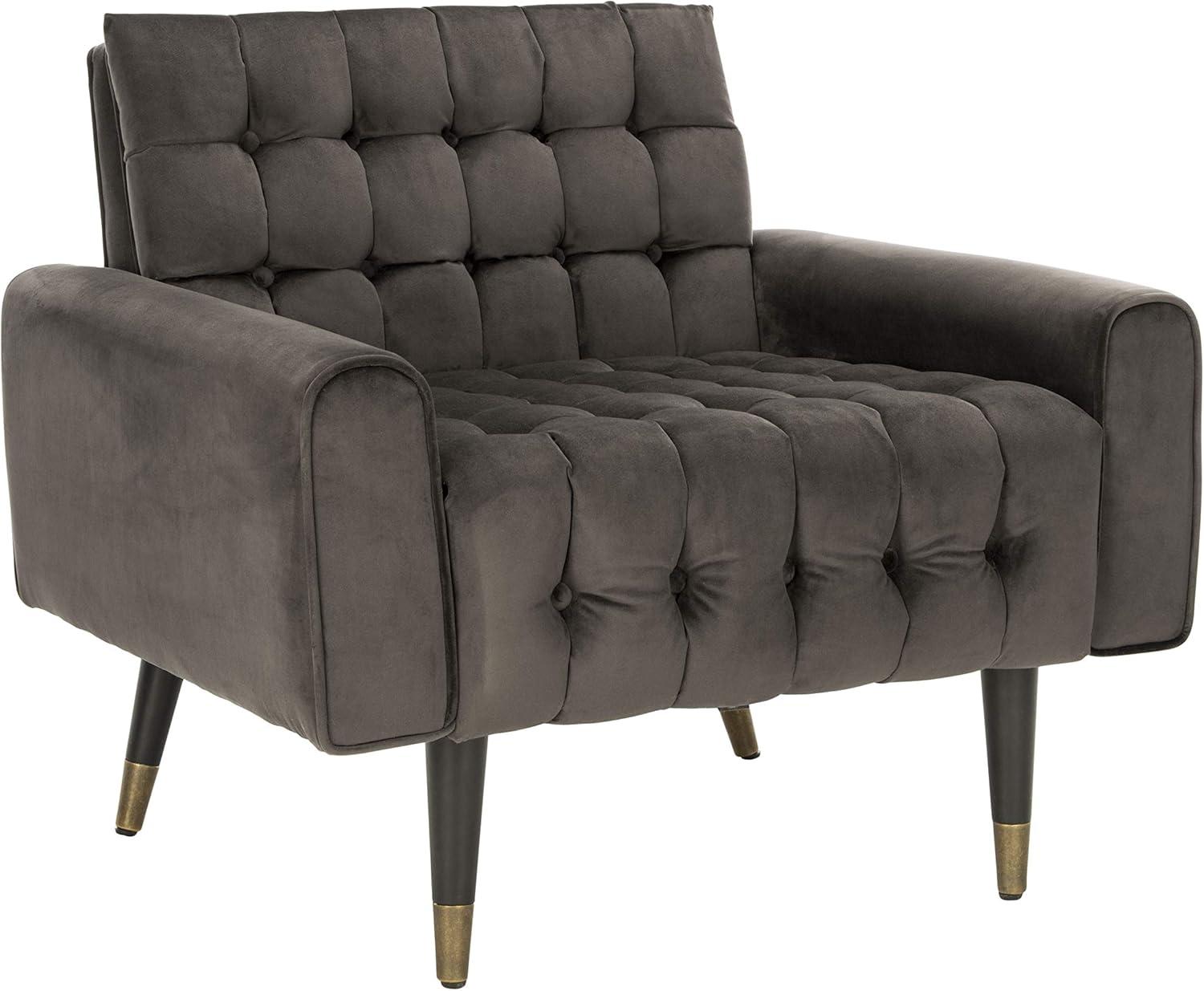 Amaris Tufted Accent Chair - ACH4503 - Shale/Black - Safavieh