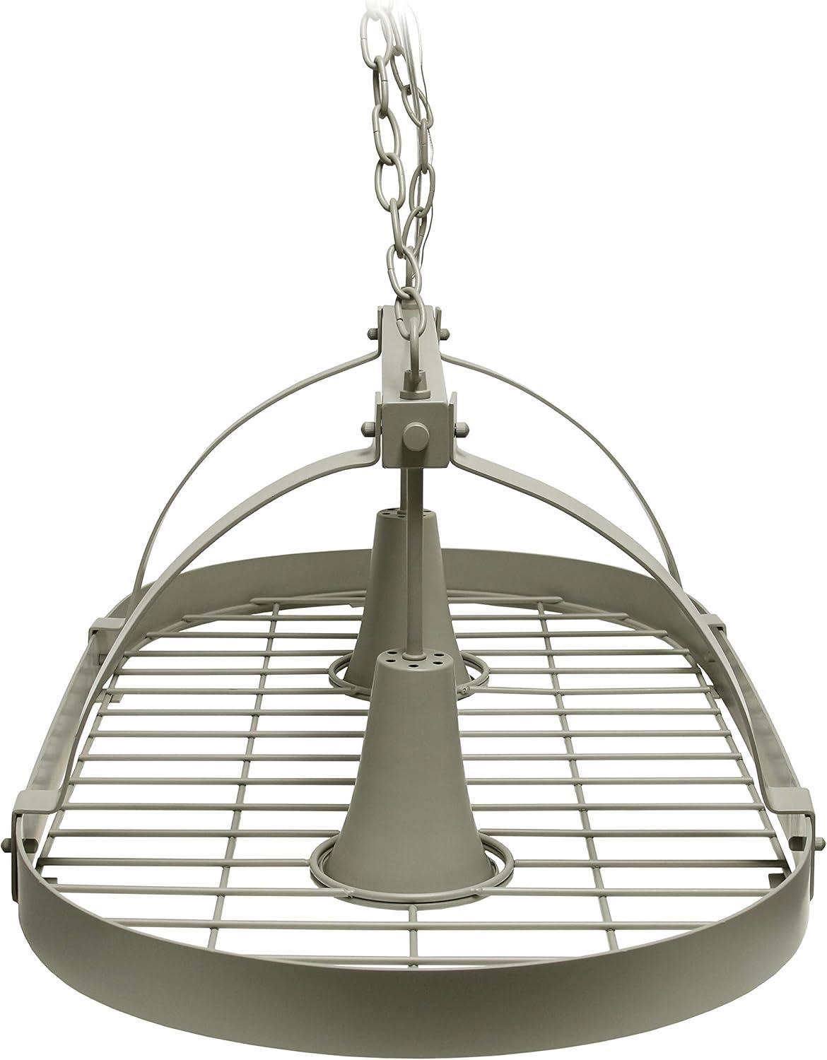 Elegant Designs Slate Gray 2 Light Kitchen Pot Rack with Downlights