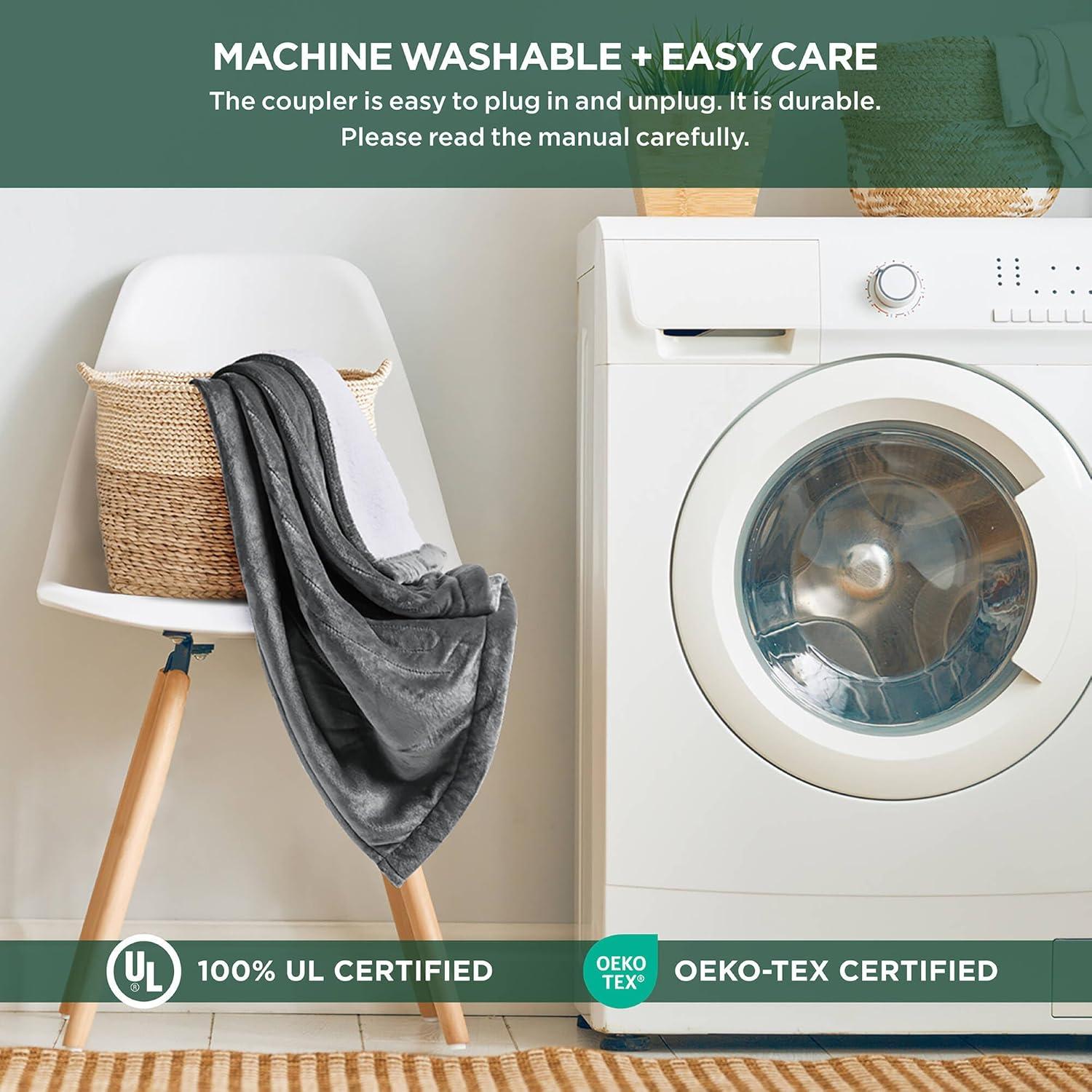 Woolrich Woolrich Heated Plush to Berber Grey Blanket Full