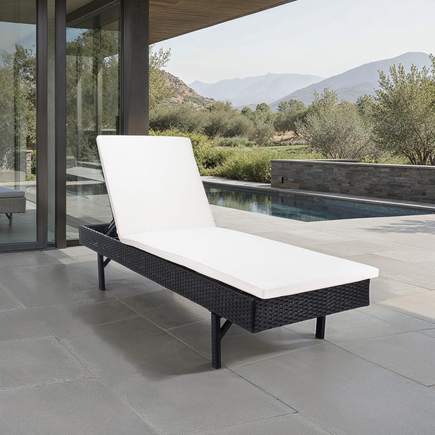 Cam Sunlounger - Outdoor - PAT7501 - Black/Beige -Safavieh