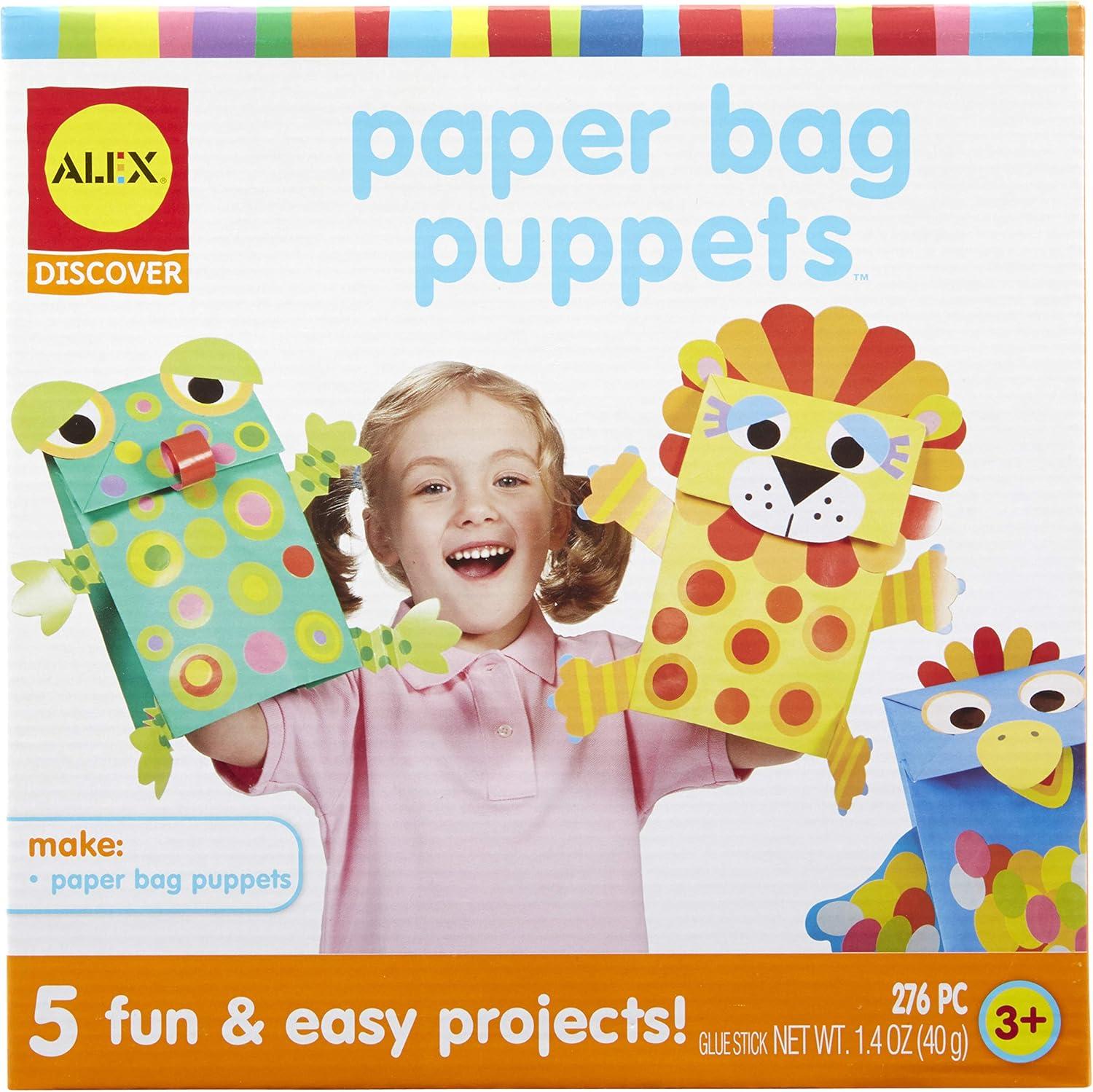 ALEX Discover Multicolor Paper Bag Puppet Craft Kit