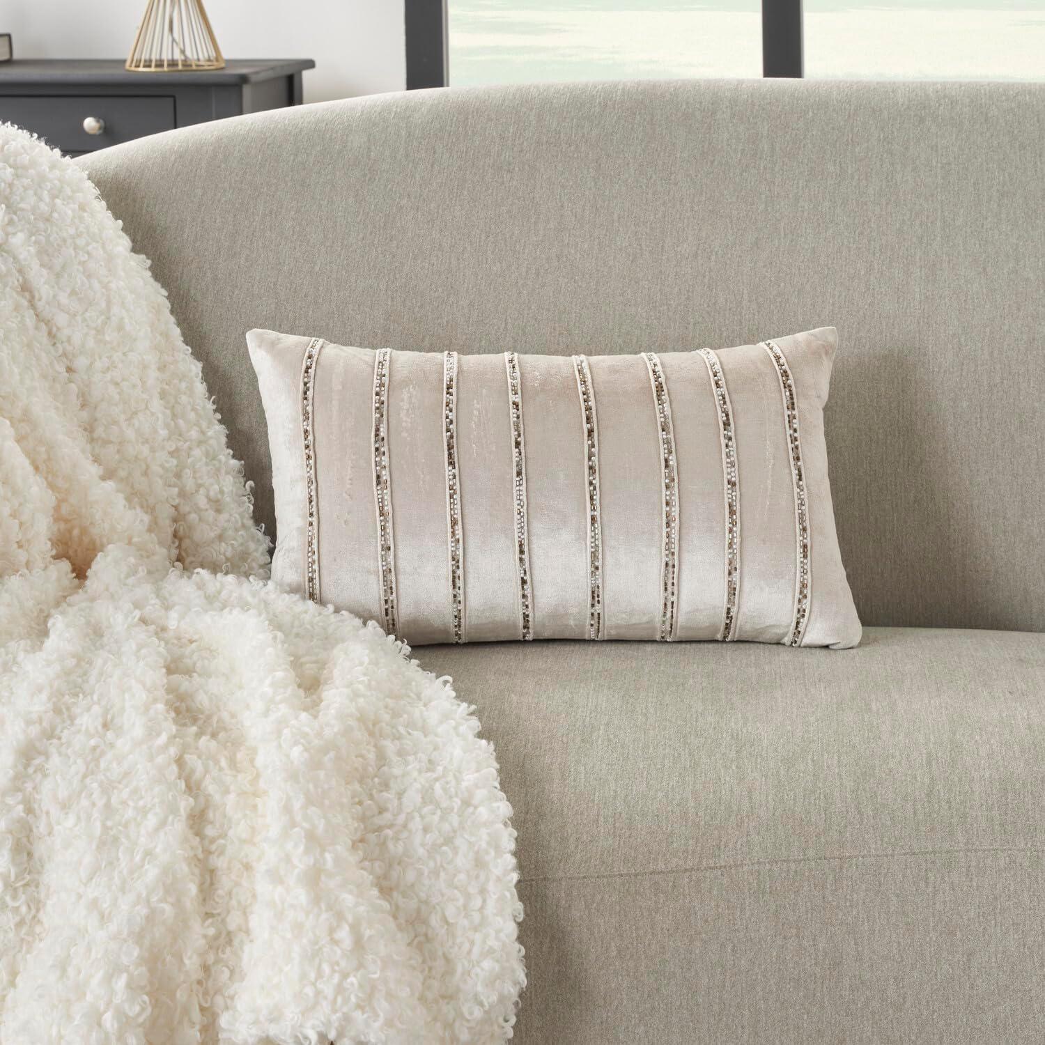 Mina Victory AZ217-012021 Sequined Cotton Blend;Viscose Throw Pillow