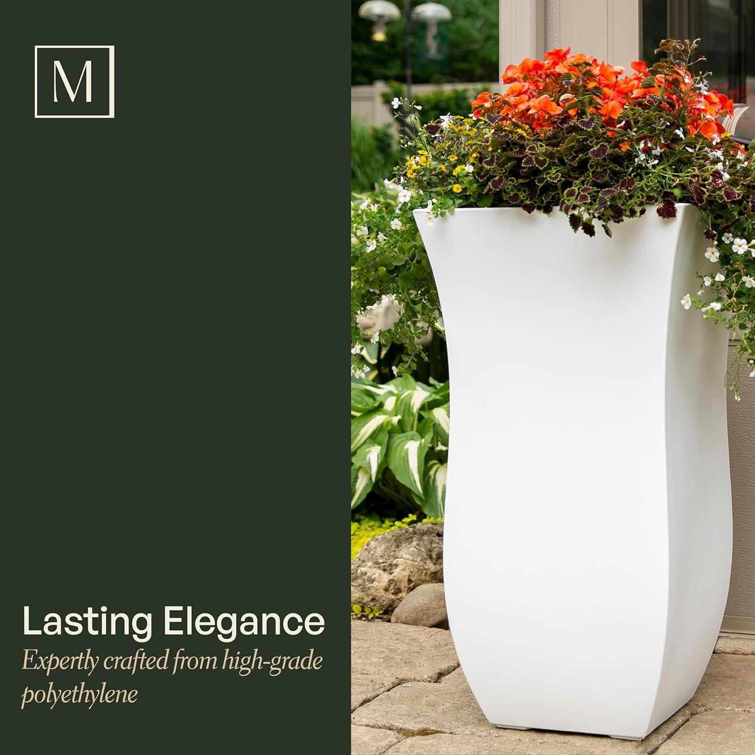 30 in. Valencia Tall Planter, Black