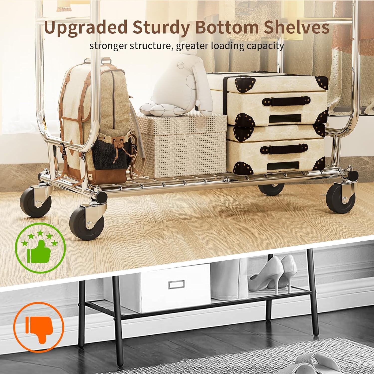 450 lbs Heavy Duty Clothing Garment Rack with Wheels