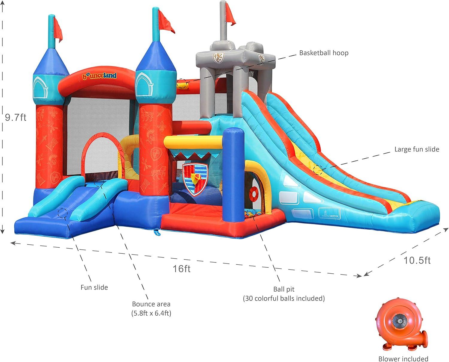 Medieval Castle Bounce House with Slide and Obstacle Course