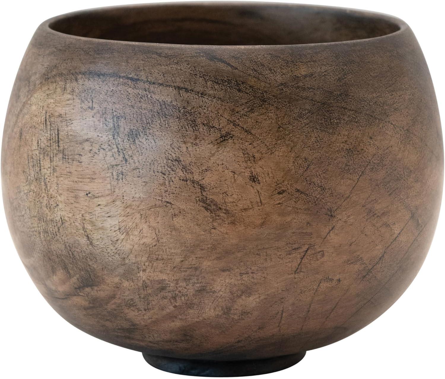 Creative Co-Op Mango Wood Bowl, Walnut Finish