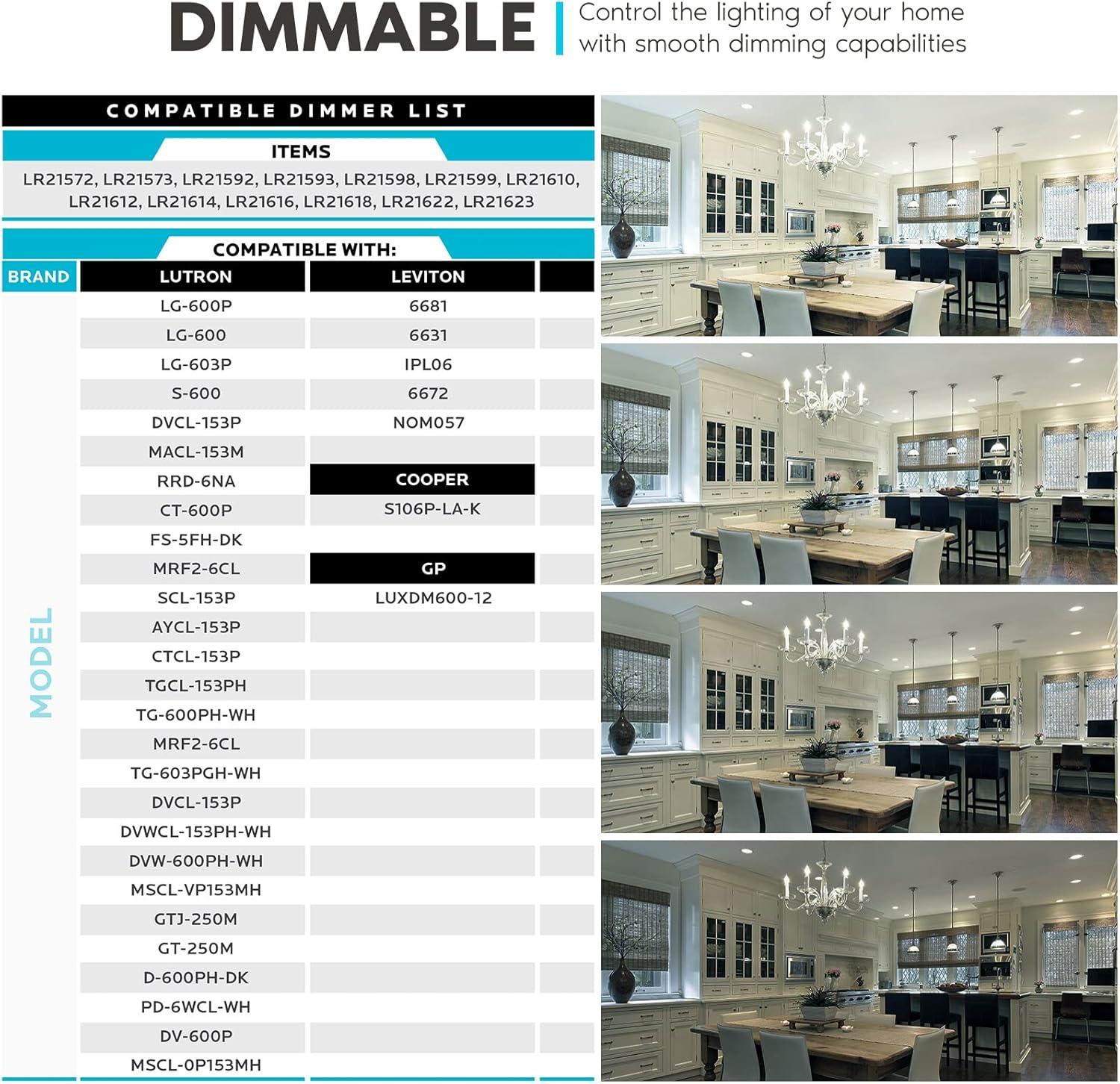 Luxrite LR21639-6PK 7 Watt (100 Watt Equivalent), CA11 LED, Dimmable, Natural White (3500K), E12/Candelabra Base