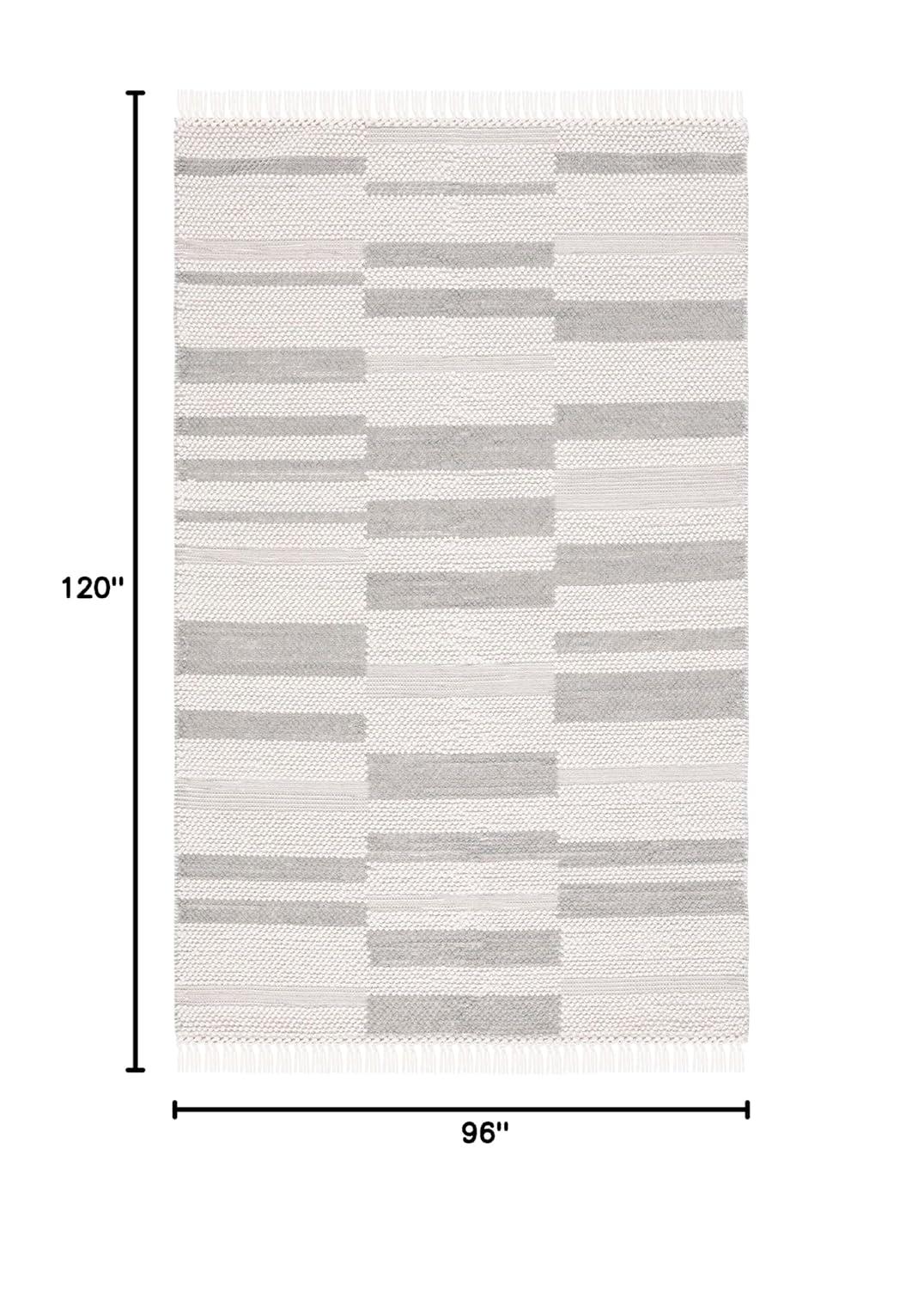 Natura NAT225 Flat Weave Indoor Area Rug - Ivory/Grey - 8'x10' - Safavieh