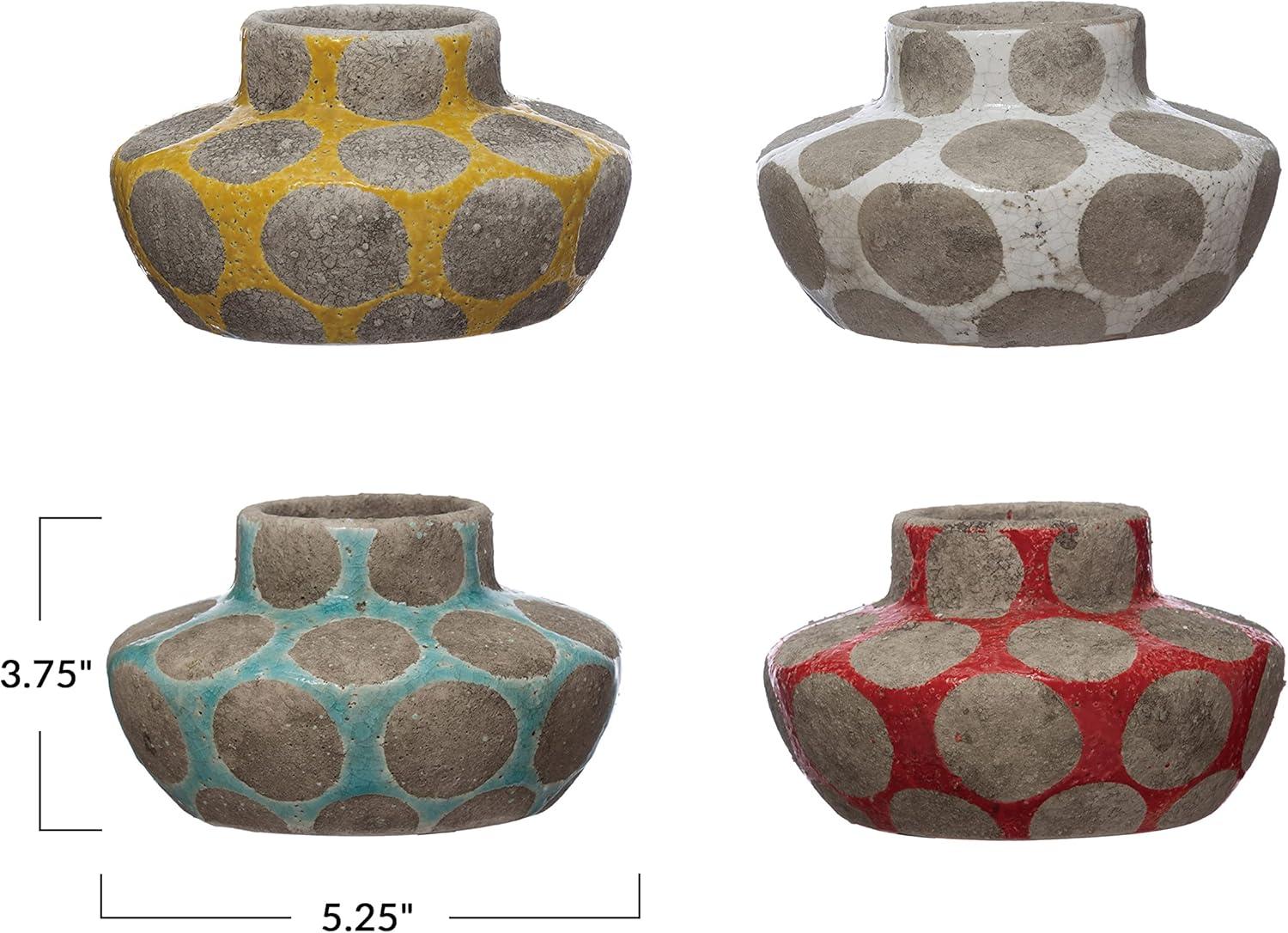 Terracotta Brown Ceramic Tealight Holder Set of 4