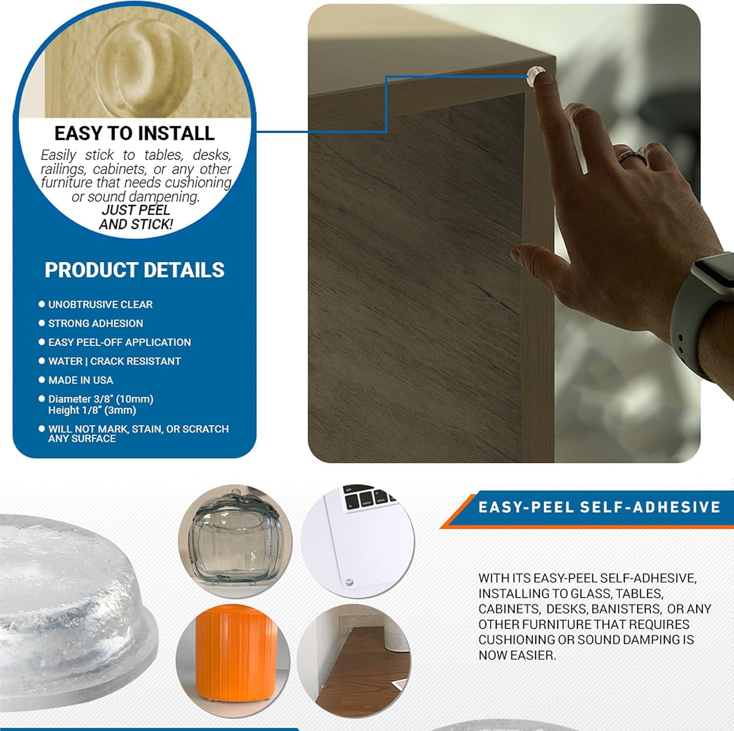 Rok Flat Head Door, Drawer, & Furniture Bumpers 0.375" Diameter, 120 Pack