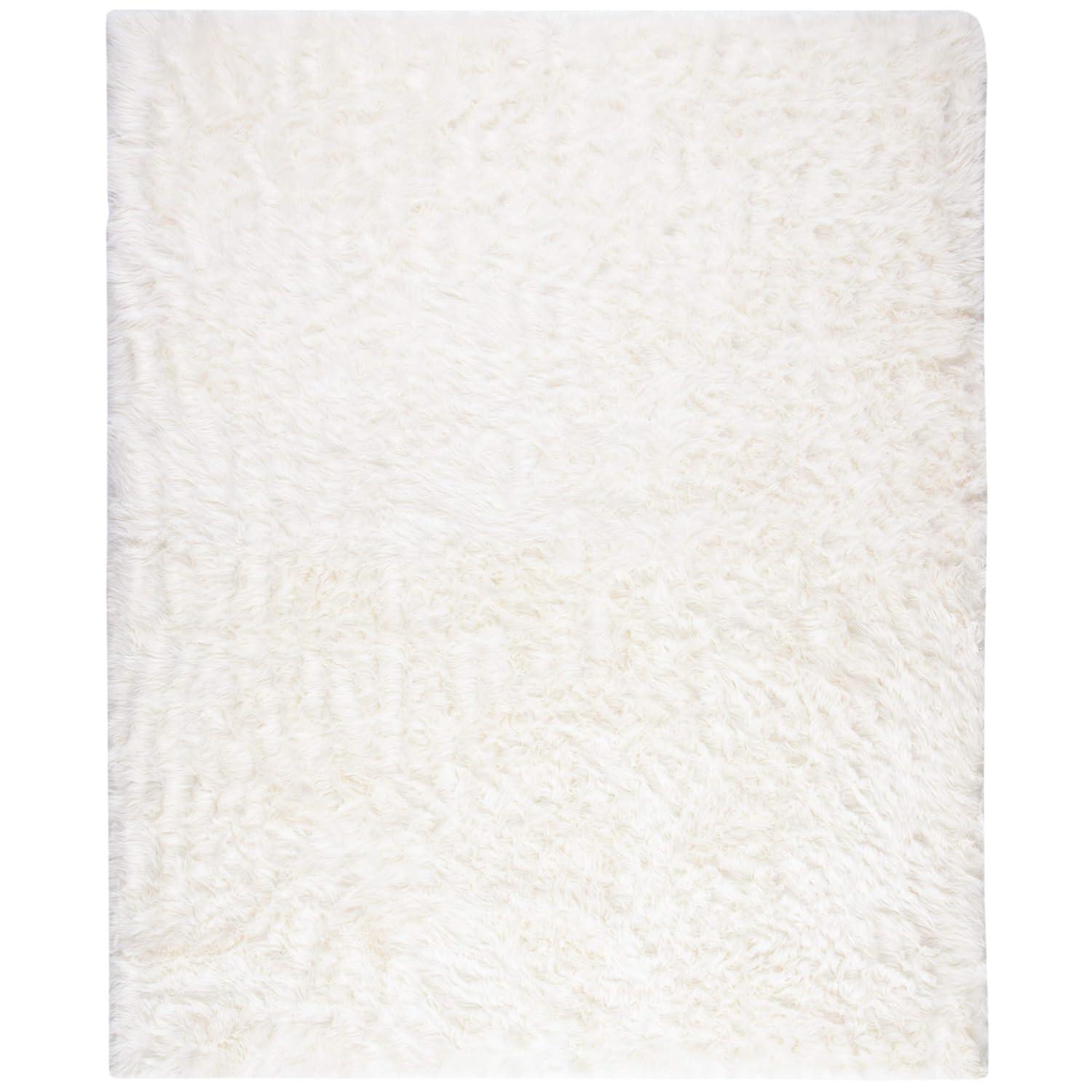 SAFAVIEH Faux Sheep Skin Vesna Solid Plush Area Rug, Ivory, 8' x 10'