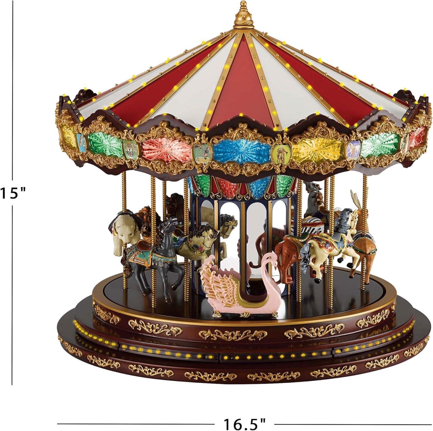 Mr. Christmas Animated LED Marquee Deluxe Carousel Musical Decoration