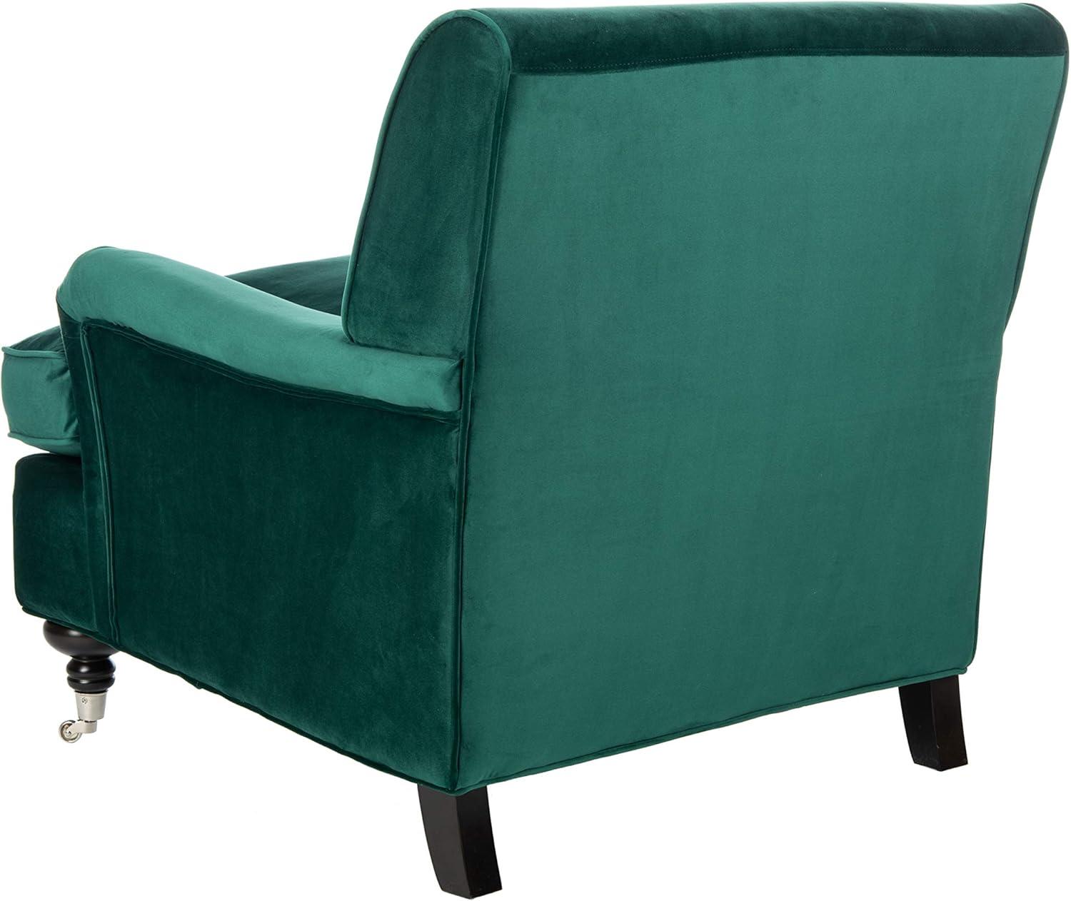 Chloe Contemporary Emerald Green Velvet Arm Chair