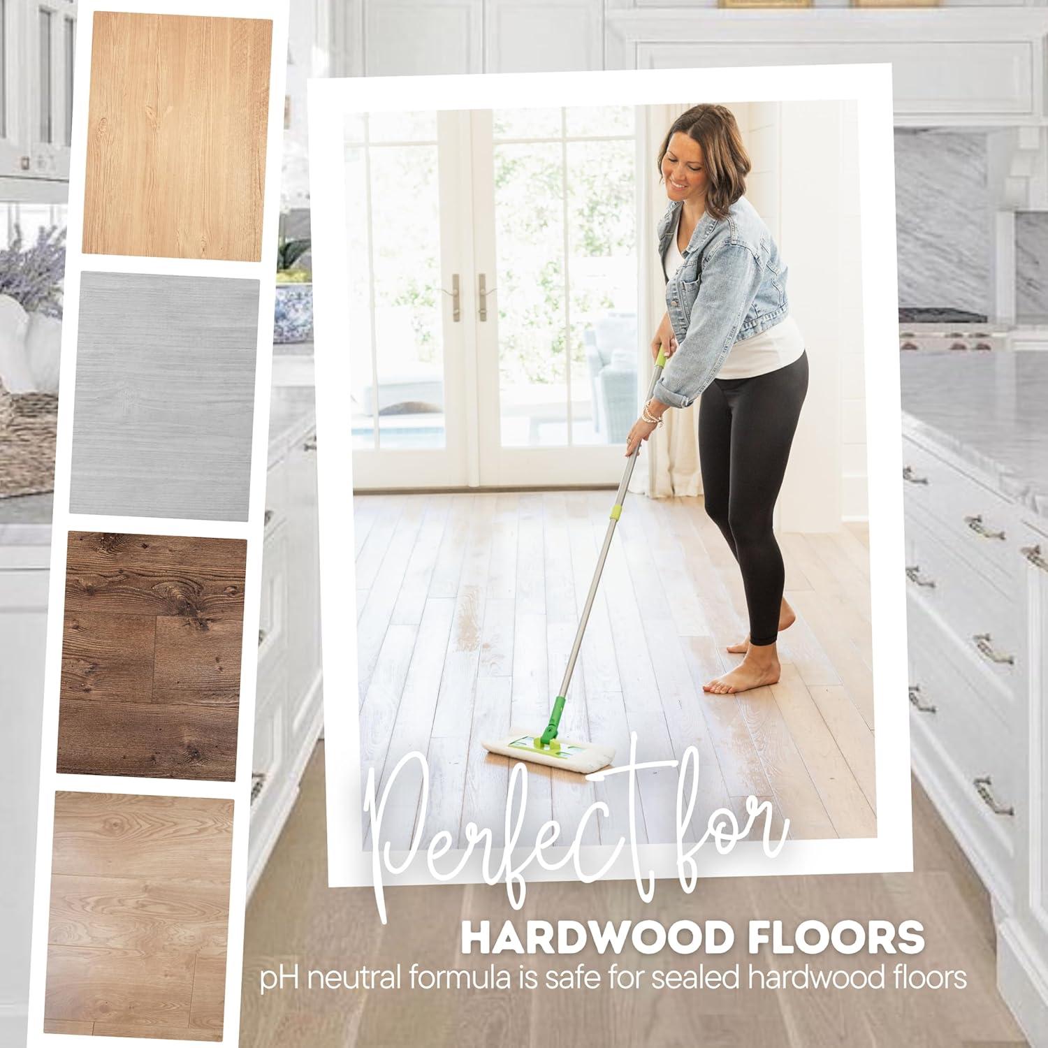 Quick Shine Hardwood Floor Luster, Pfas-Free Formula Floor Polish with Plant-Derived Carnauba 27oz