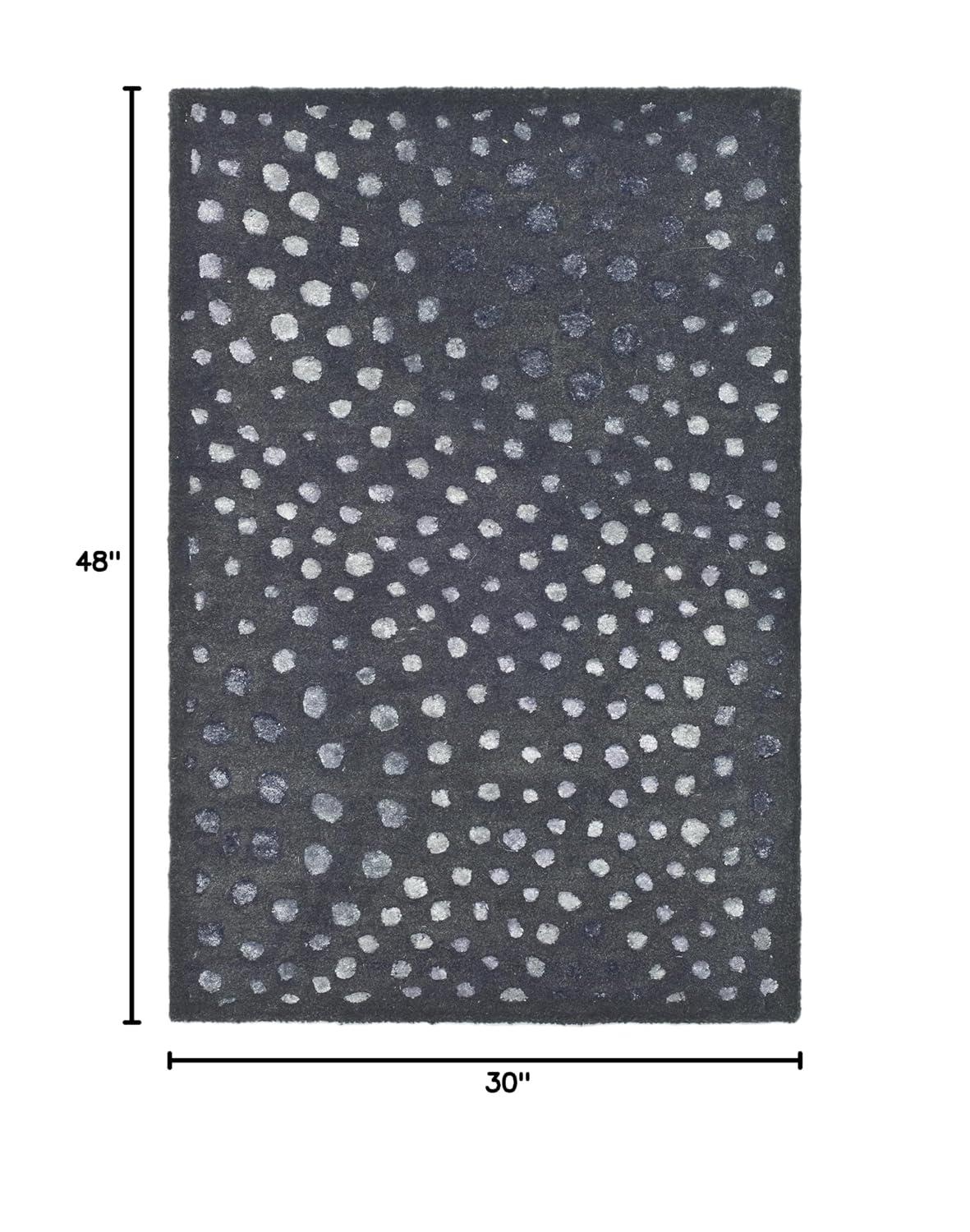 Soho SOH654 Hand Tufted Indoor Accent Rug - Dark Grey - 2'6"x4' - Safavieh