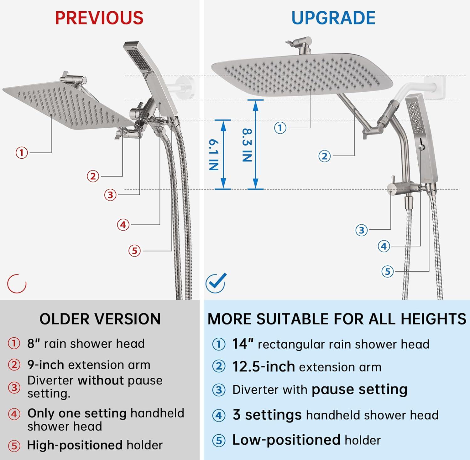 All Metal Rain Dual Shower Head