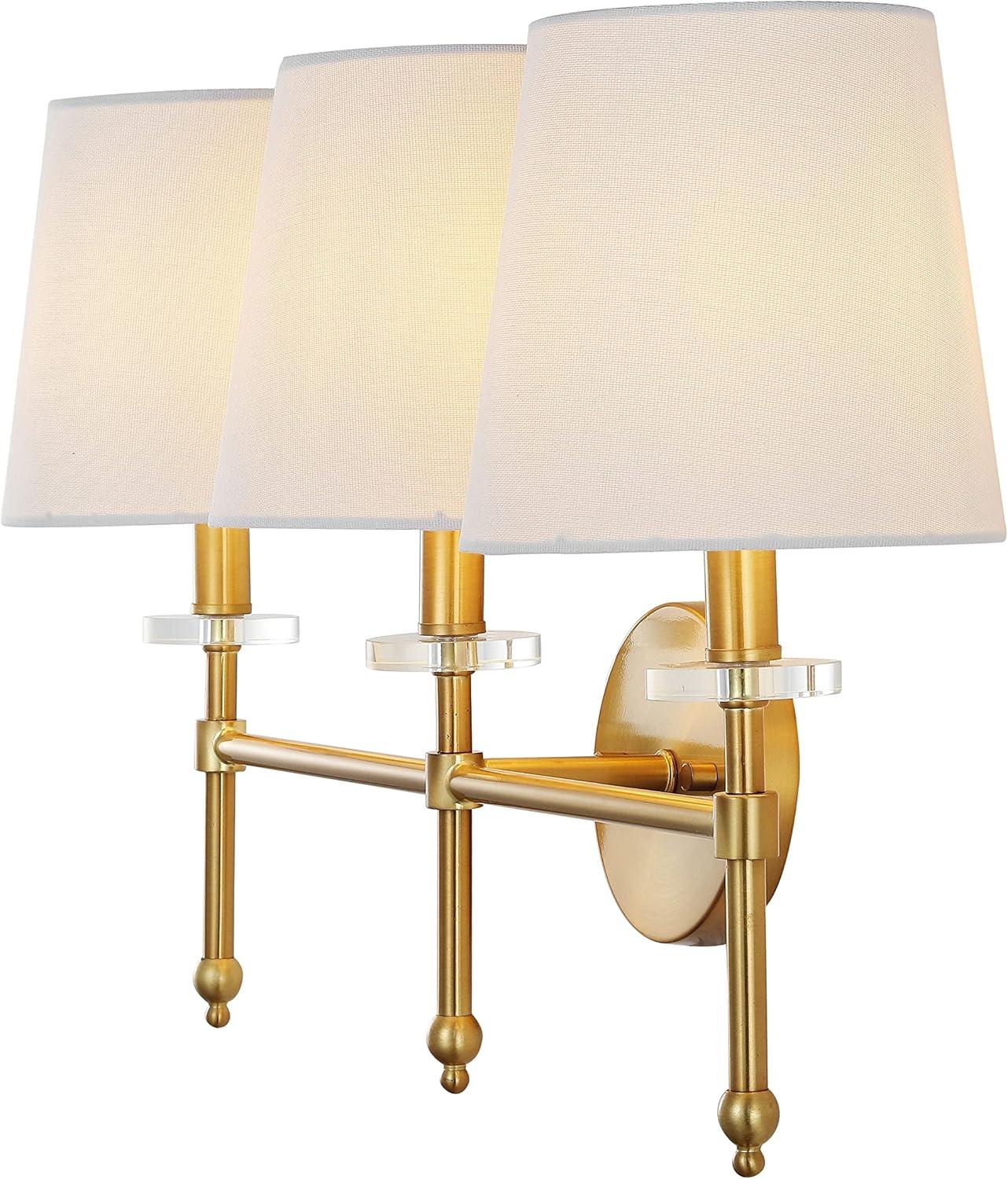 3-Light Brass Gold Modern Midcentury Vanity Light