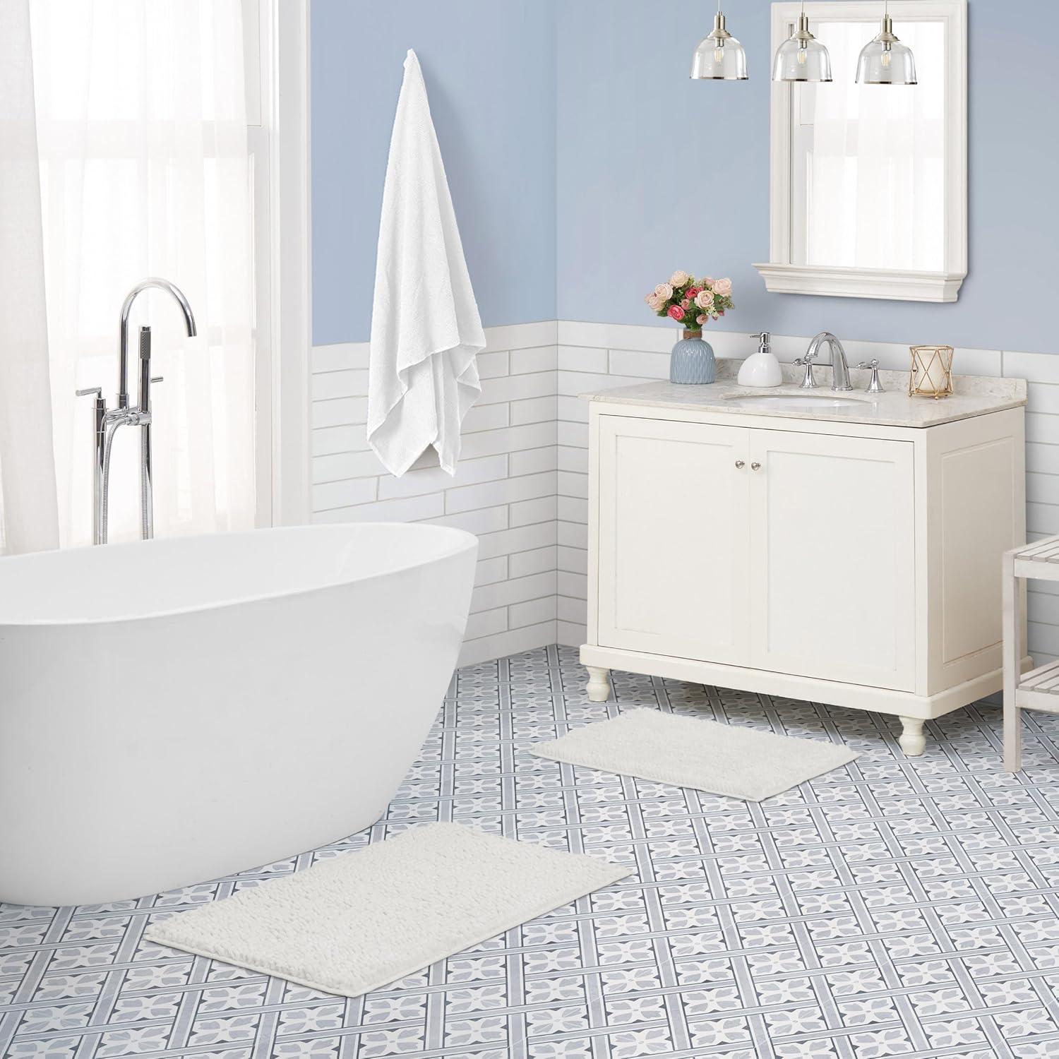Laura Ashley Laura Ashley Butter Chenille 2 Pieces Bath Rugs