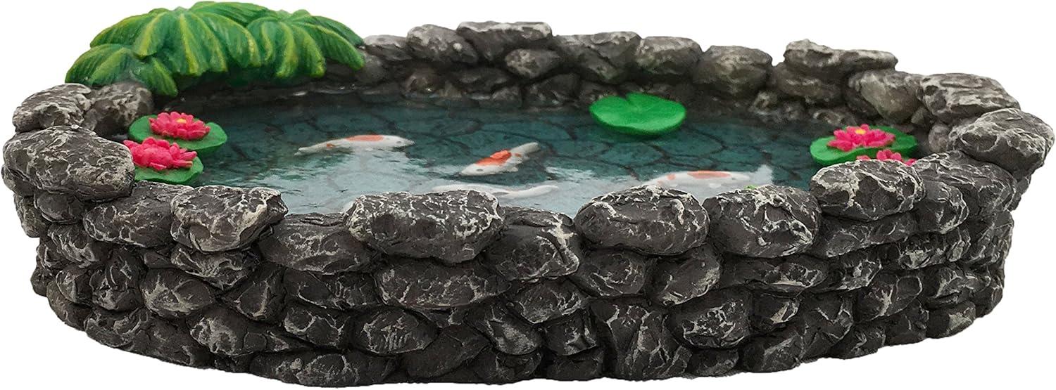 KOI Miniature Pond -  Koi Pond for a Fairy Garden.  A Miniature Pond for a Miniature Fairy Garden and Enchanted Garden Accessories by GlitZGlam
