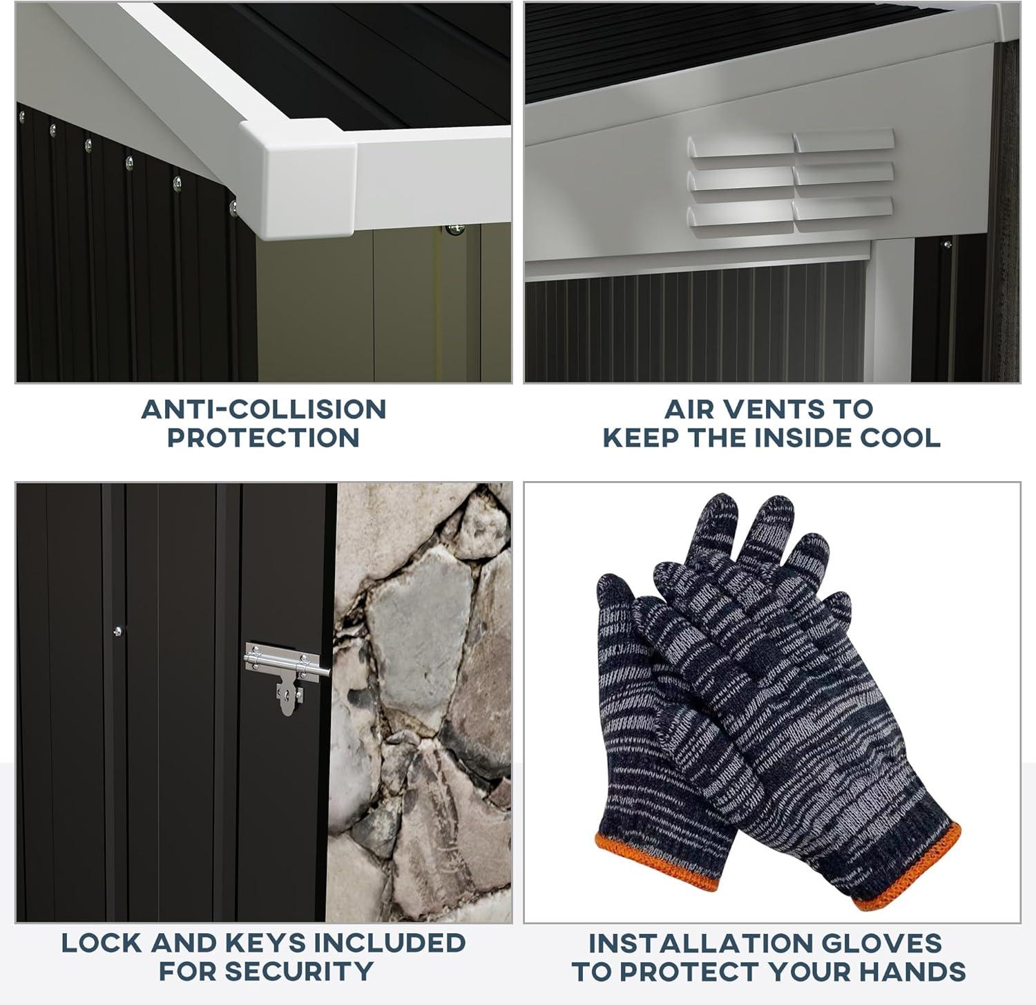 Outsunny Metal Lean-to Storage Shed