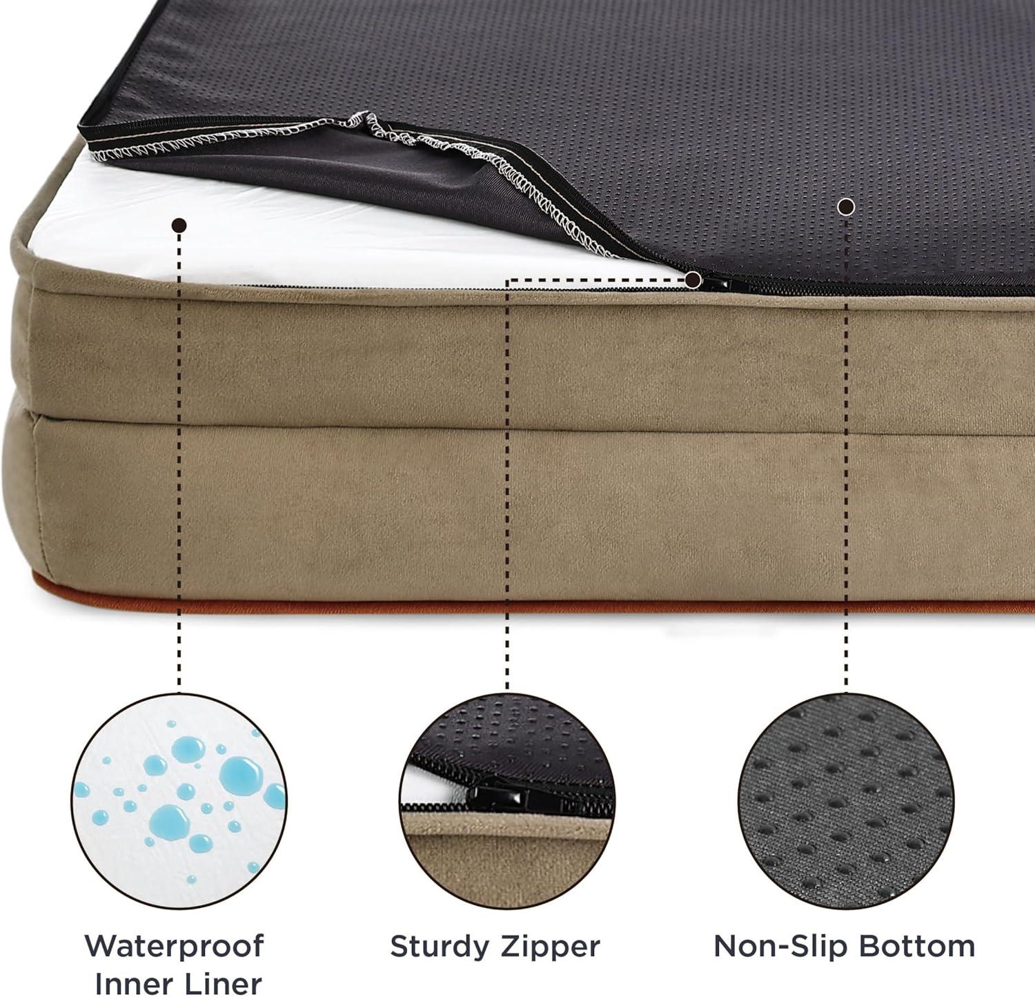 Orthopedic Dog Bed For Large Dogs - Big Washable Calming Dog Sofa Beds Large, Supportive Foam Pet Couch Bed With Removable Washable Cover, Waterproof Lining And Nonskid Bottom