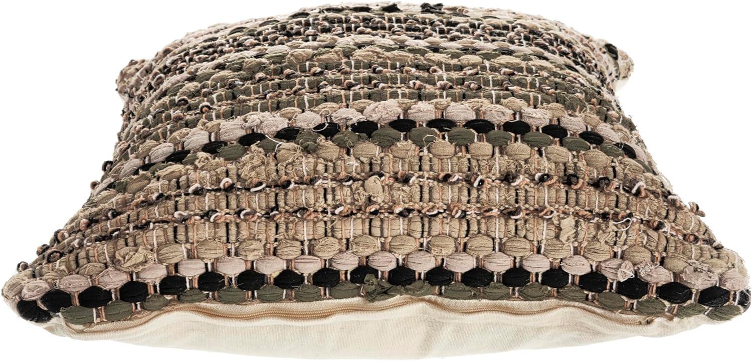 Intertwined Forest Khaki Beige Cotton Square Throw Pillow