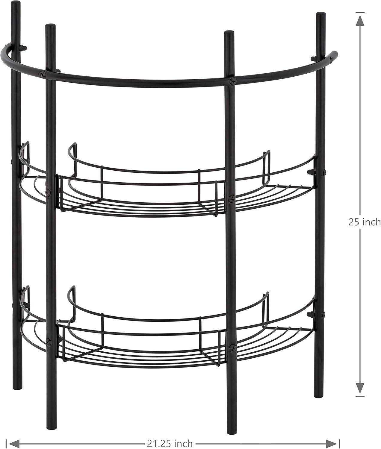MyGift Bathroom Chrome Metal Under Sink Organizer