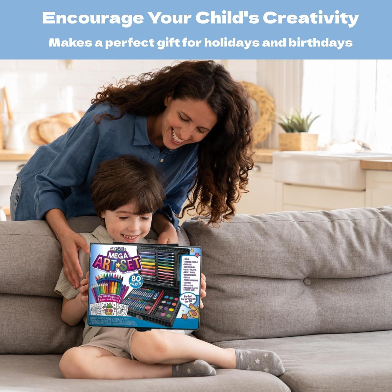 ArtSkills Multi-Medium Complete Art Kit for Beginner Unisex Kids and Teens, Drawing Set, 80 Pieces