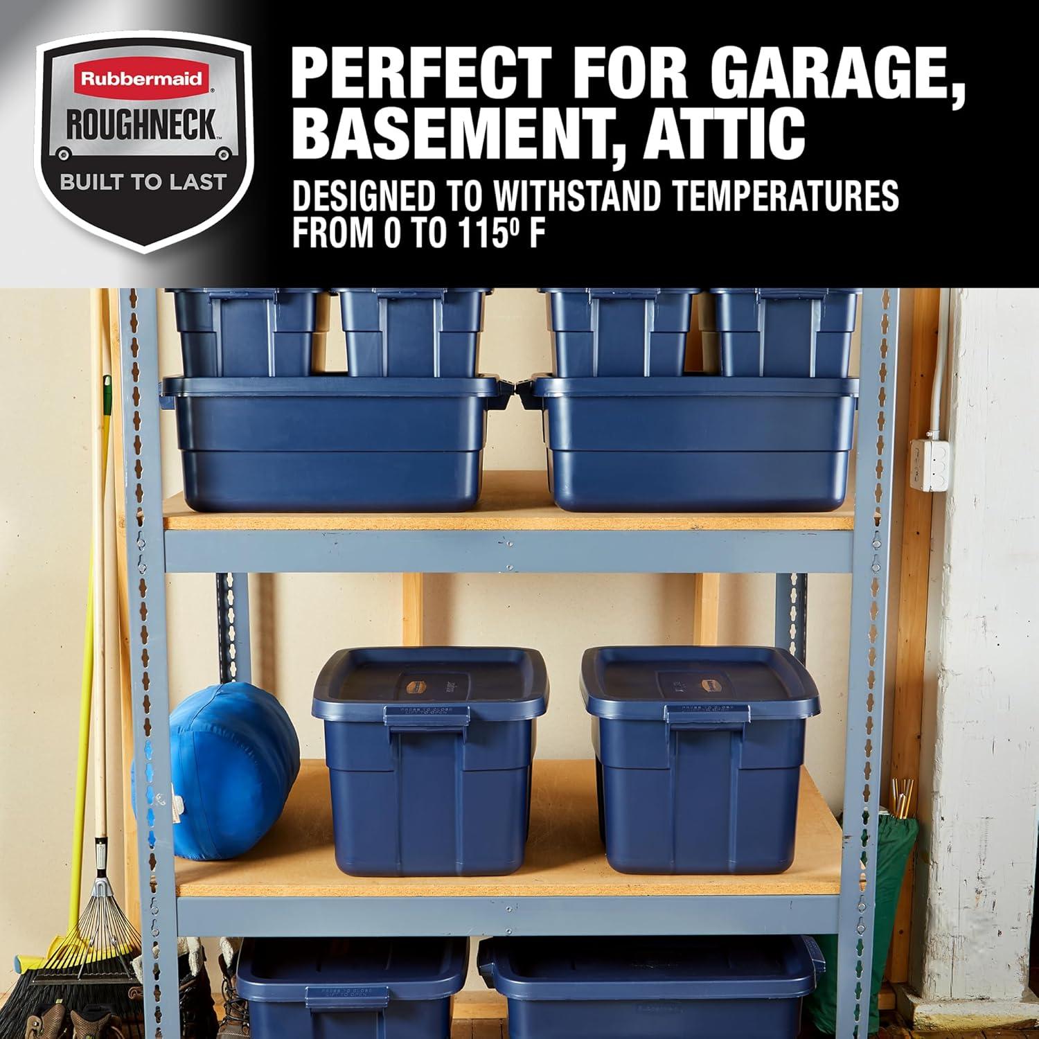 Roughneck️ Variety Pack Storage Totes, Dark Indigo Metallic, 10-Pack