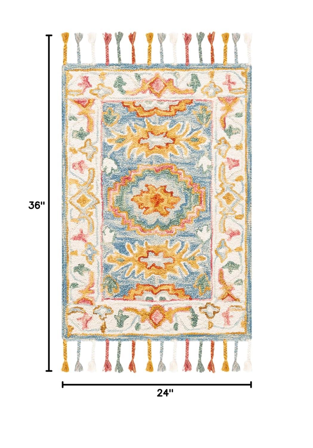 Aspen APN117 Hand Tufted Indoor Accent Rug - Blue/Ivory - 2'x3' - Safavieh