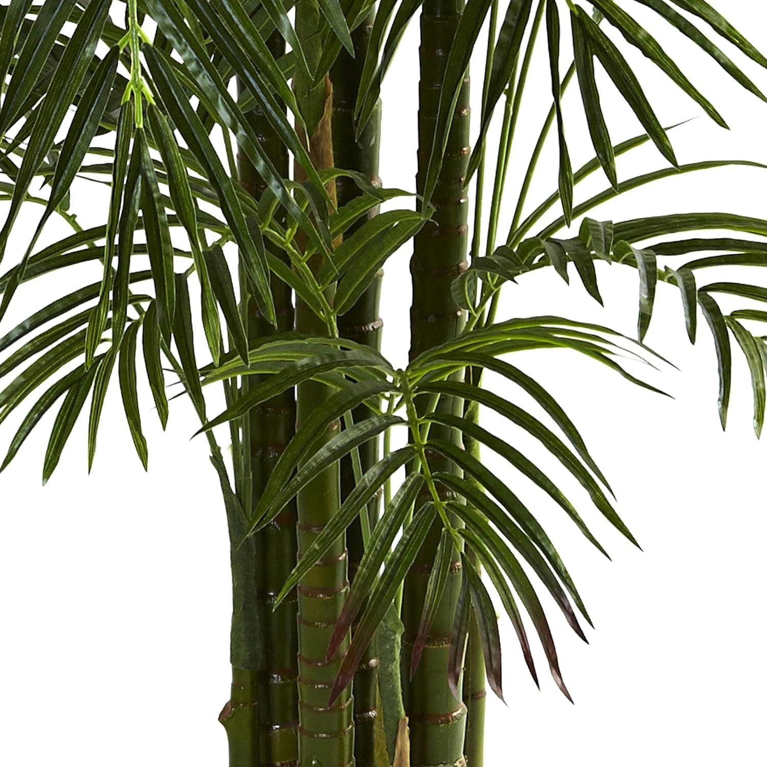 Artificial 6.5ft Areca Palm UV Resistant Indoor/Outdoor - Nearly Natural: No Maintenance, Potted