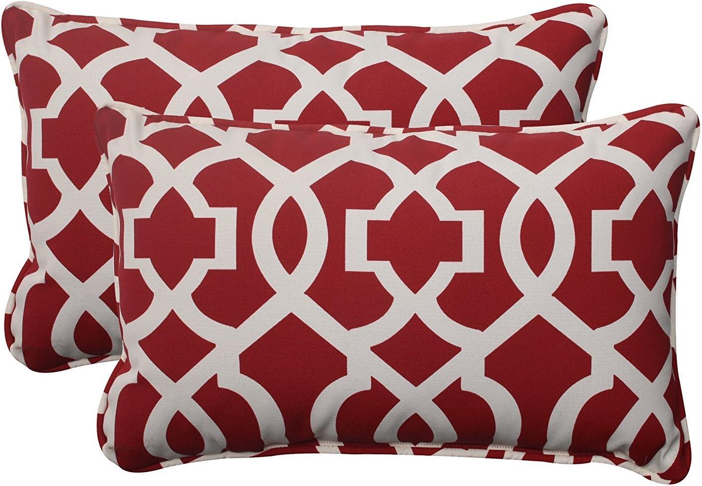 Pillow Perfect New Geo Geometric Indoor/Outdoor Reversible Throw Pillow (Set of 2)