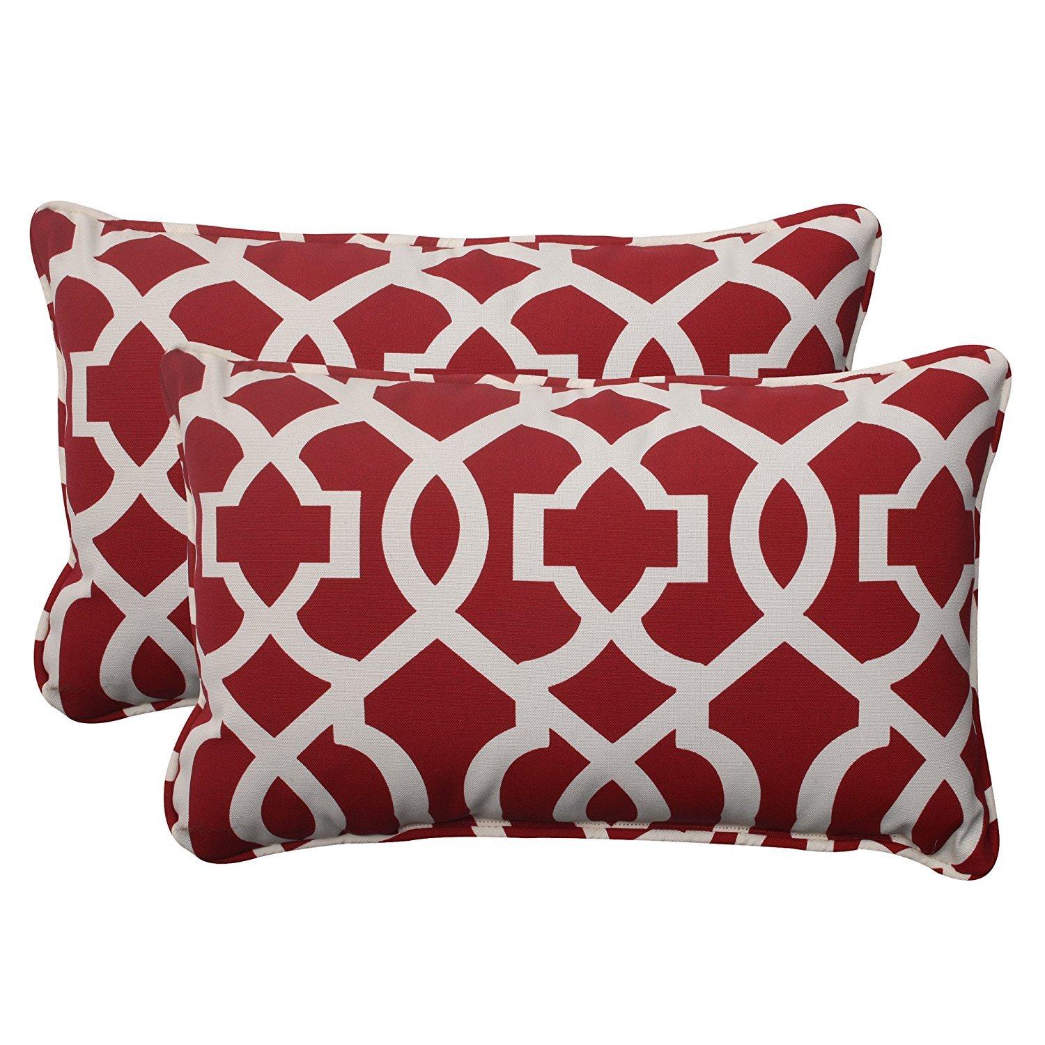 Pillow Perfect New Geo Geometric Indoor/Outdoor Reversible Throw Pillow (Set of 2)