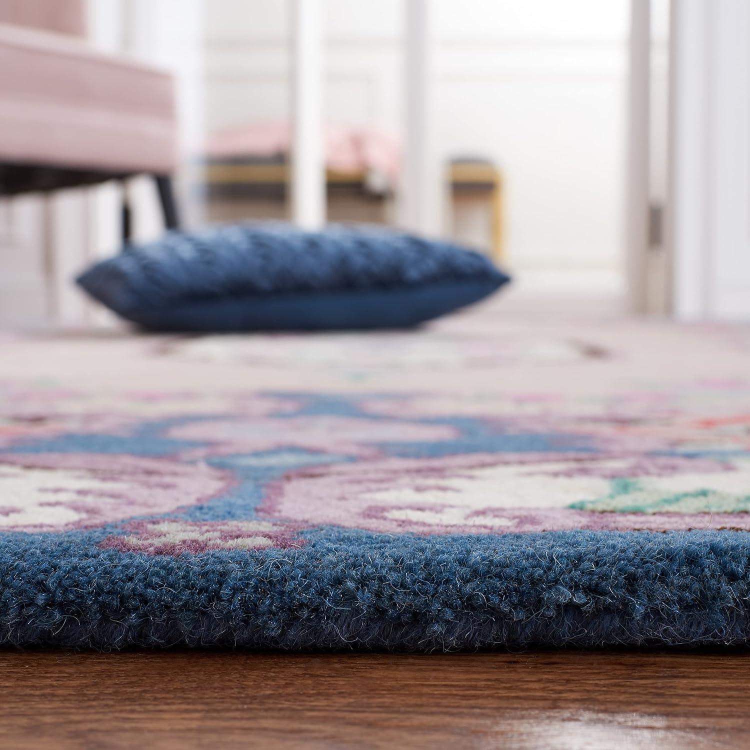 Lark Manor™ Luxembourg Floral Handmade Tufted Wool Pink/Ivory Area Rug