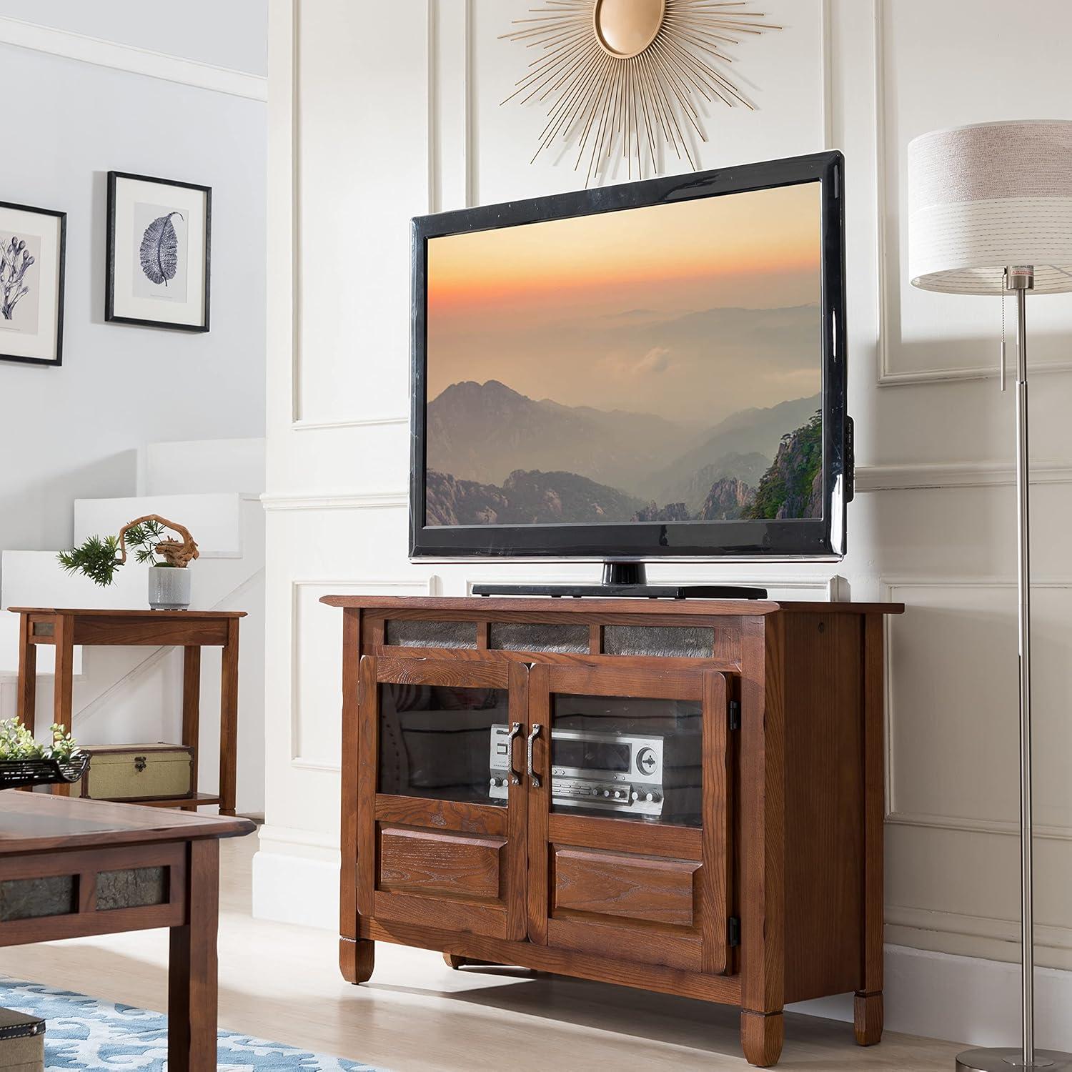 Design House Rustic Oak TV Stand in Distressed Rustic Autumn, 46-Inch